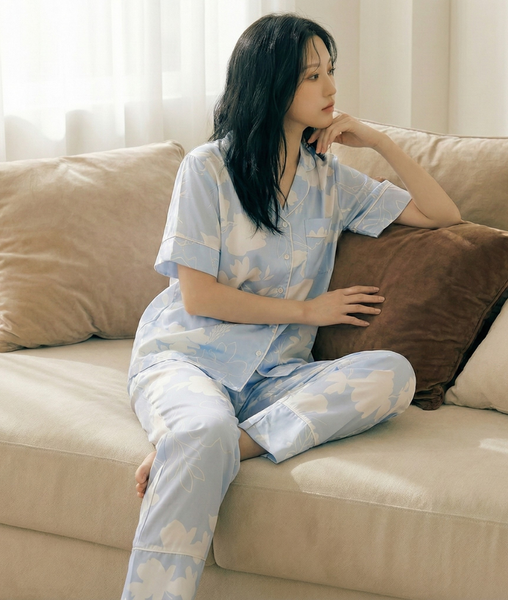 [LUXURY] Pijama Lụa Hoa Lam
