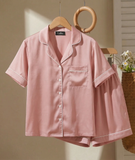  Pijama Ngắn  Lụa Hồng 