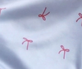  [LUXURY] Pijama Lụa In Nơ Xanh 