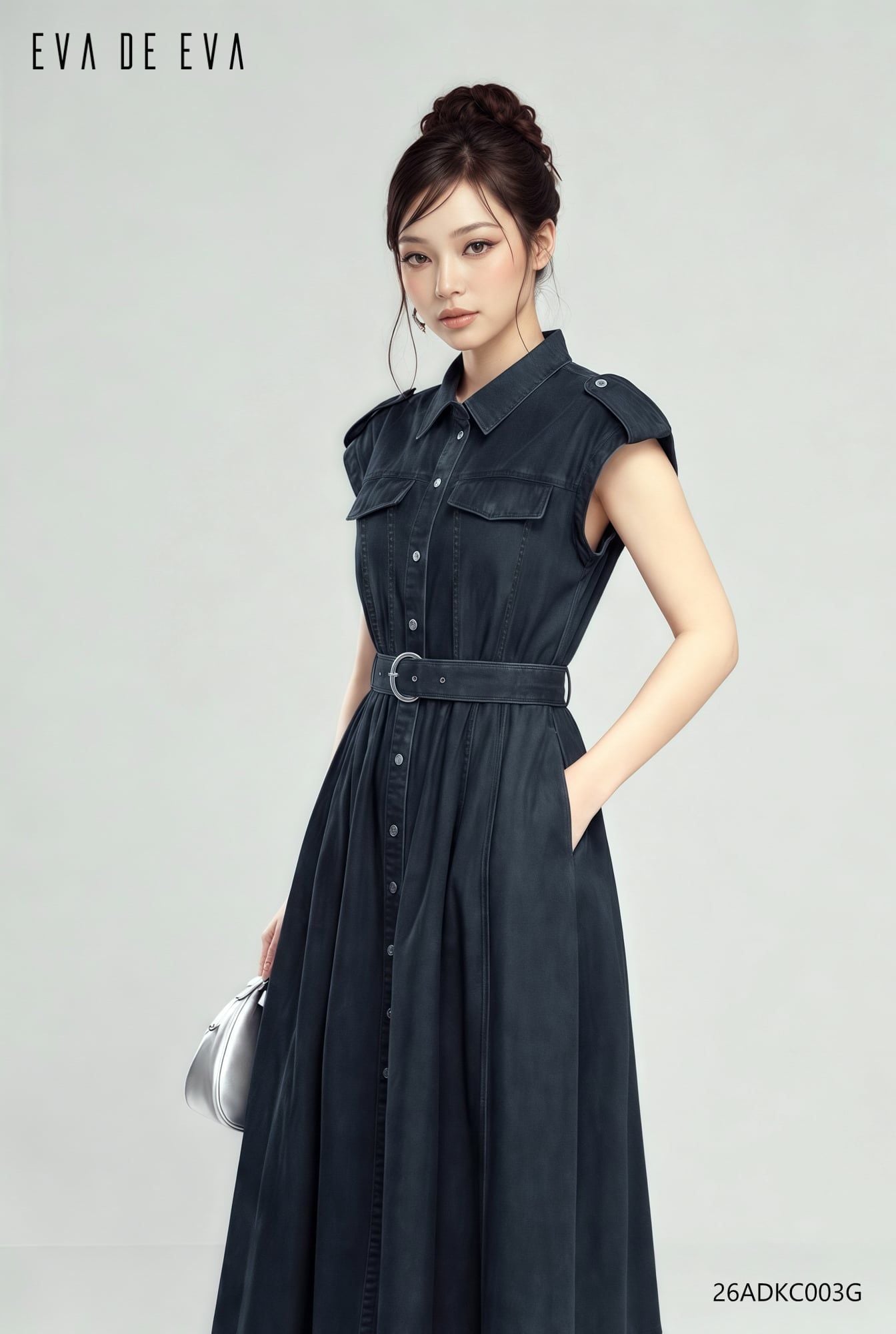  Đầm tay ngắn, Dáng thắt eo 26ADKC003G 