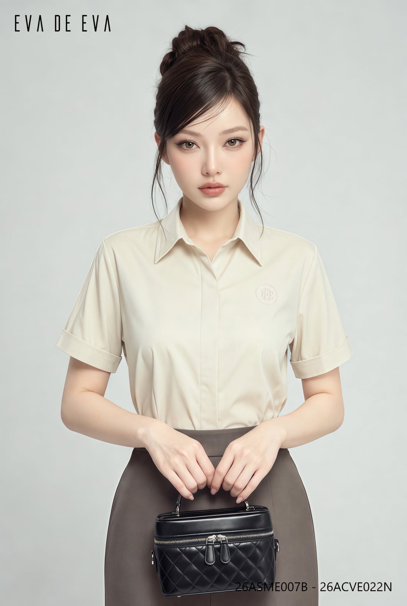  Sơ mi tay ngắn, Dáng sơ vin 26ASME007B 