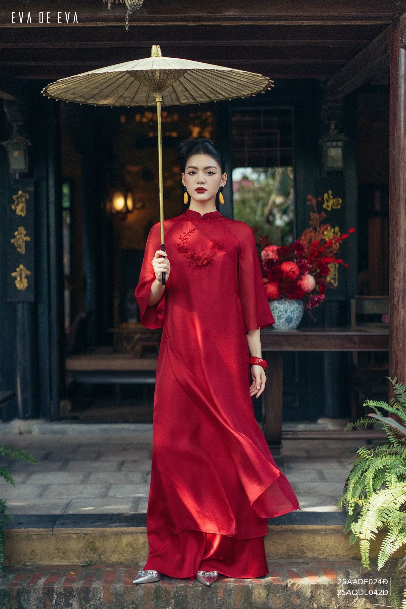  Áo dài cách tân,  25AADE024Đ 