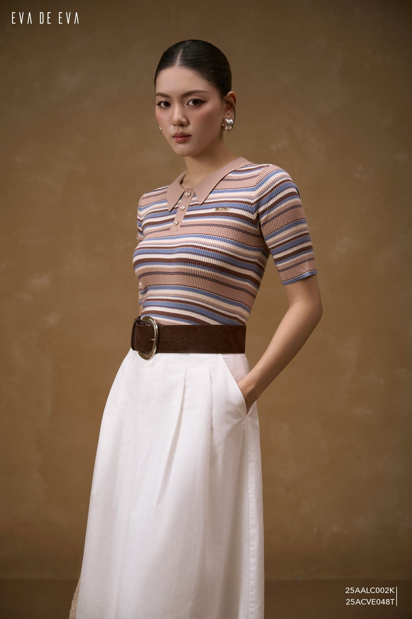  Áo len ngắn tay,  25AALC002K 