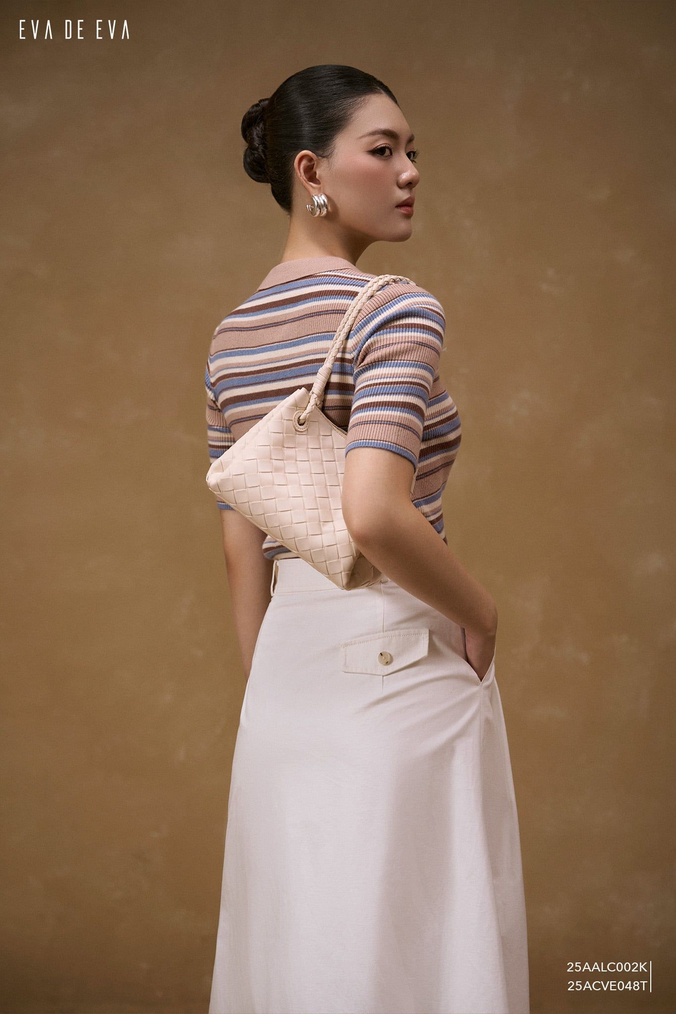  Áo len ngắn tay,  25AALC002K 