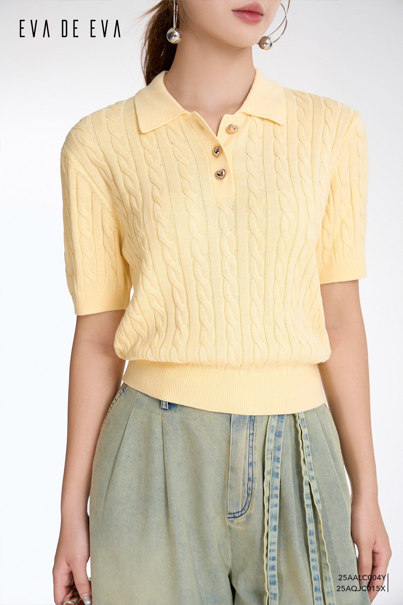  Áo len ngắn tay,  25AALC004Y 