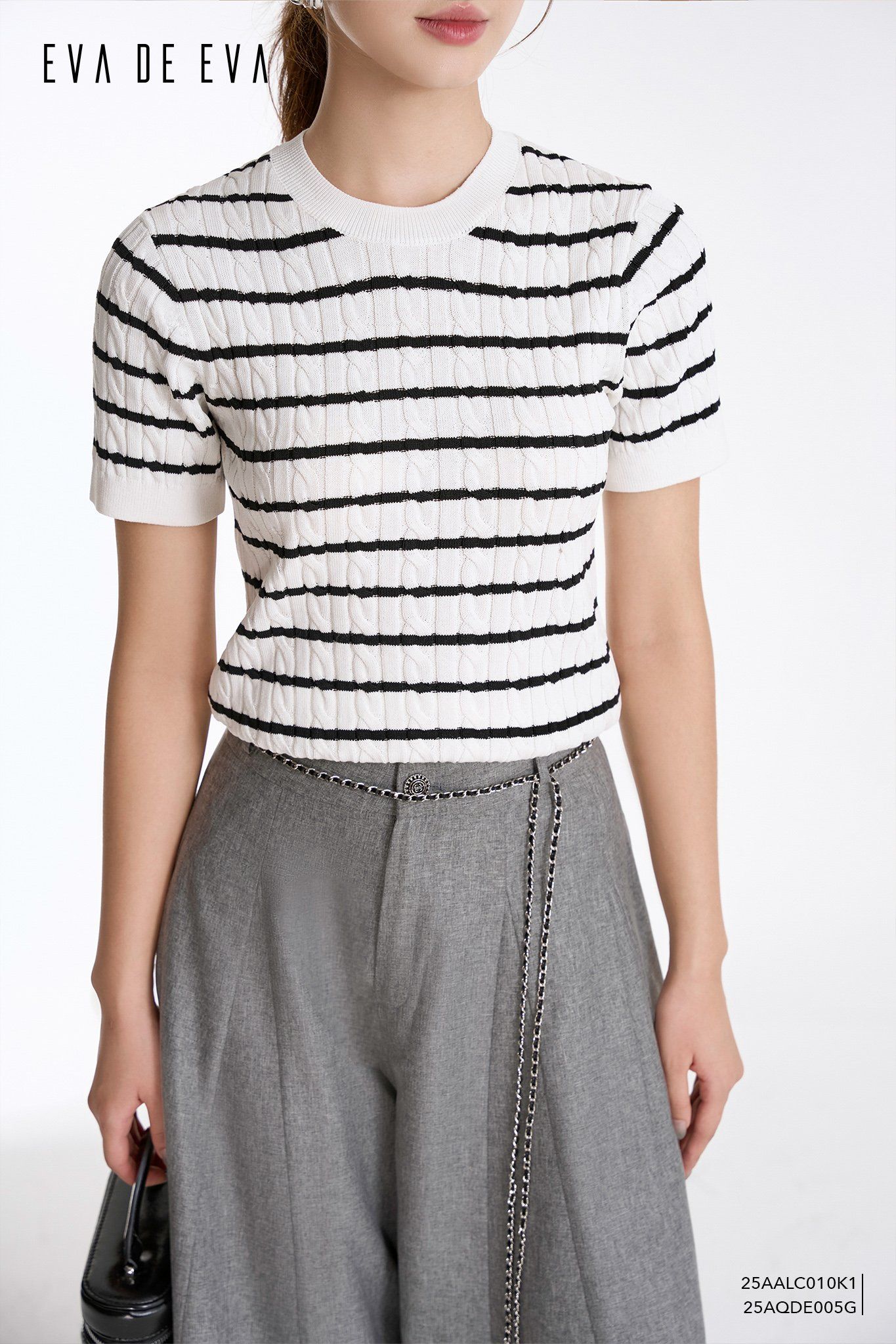  Áo len ngắn tay,  25AALC010K1 