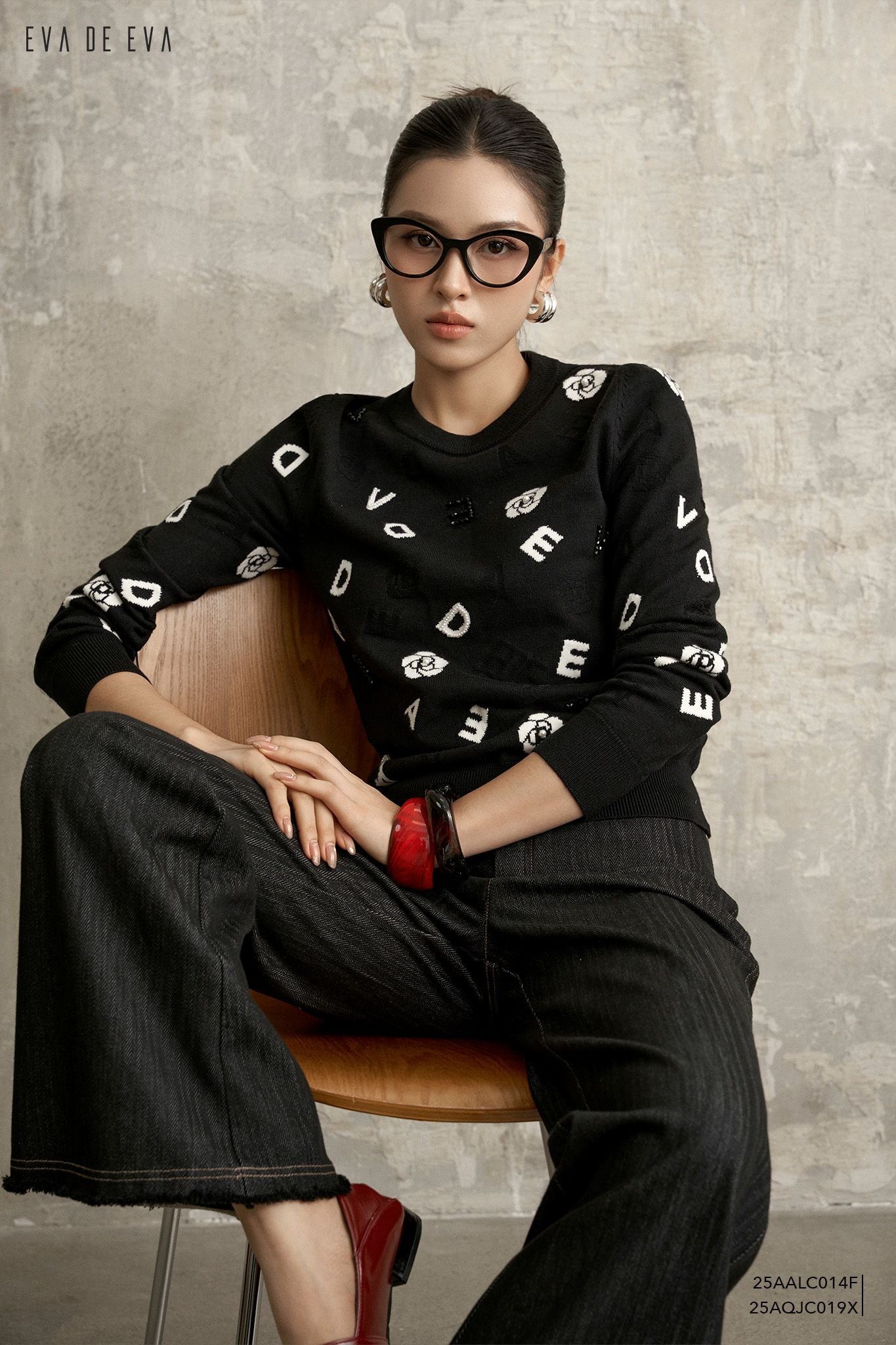  Áo len dài tay,  25AALC014F 