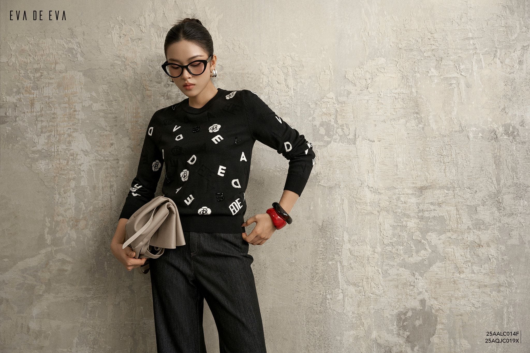  Áo len dài tay,  25AALC014F 