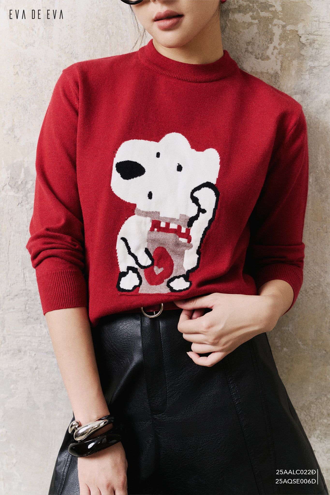  Áo len dài tay,  25AALC022Đ 