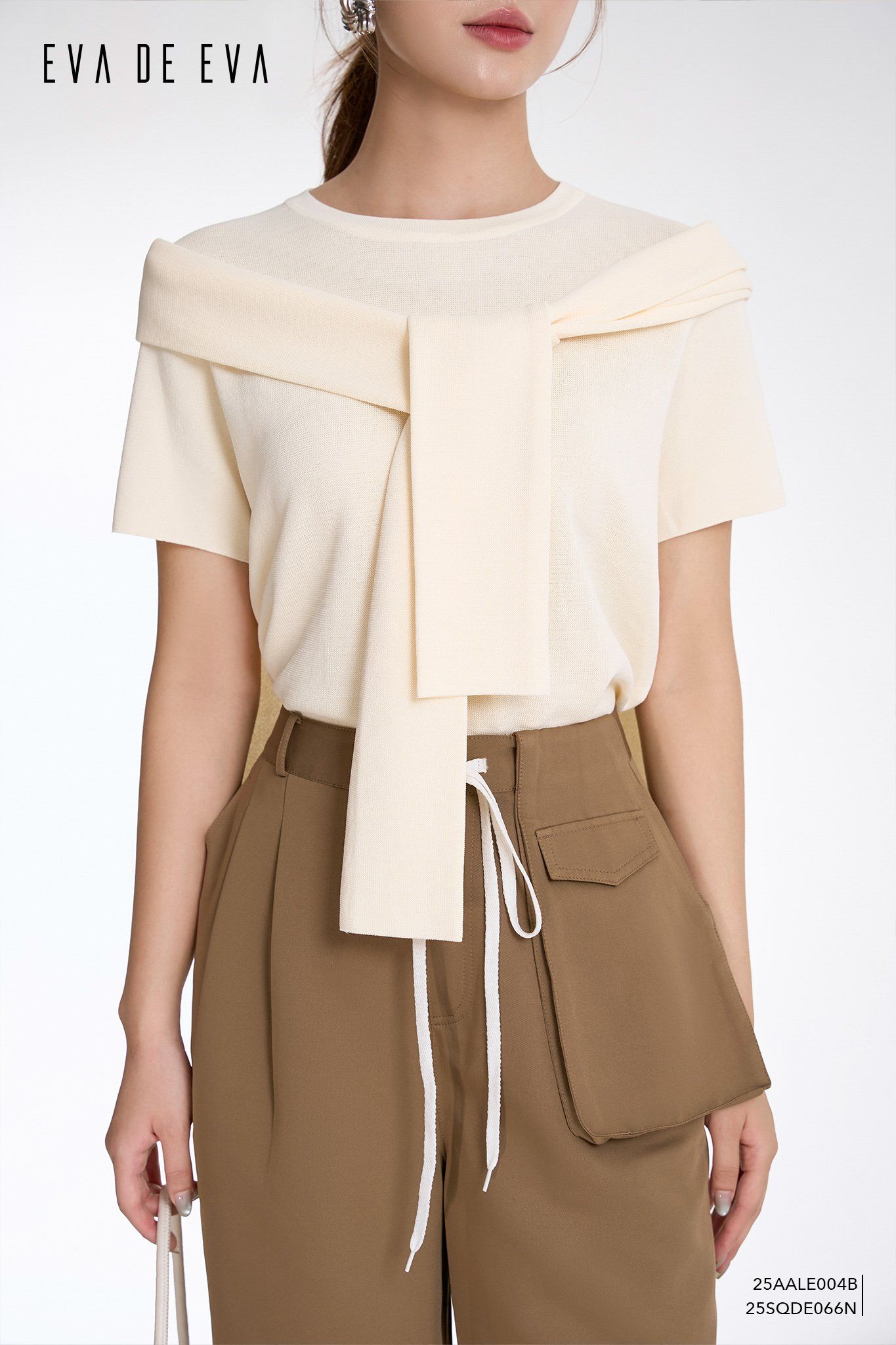  Áo len ngắn tay,  25AALE004B 