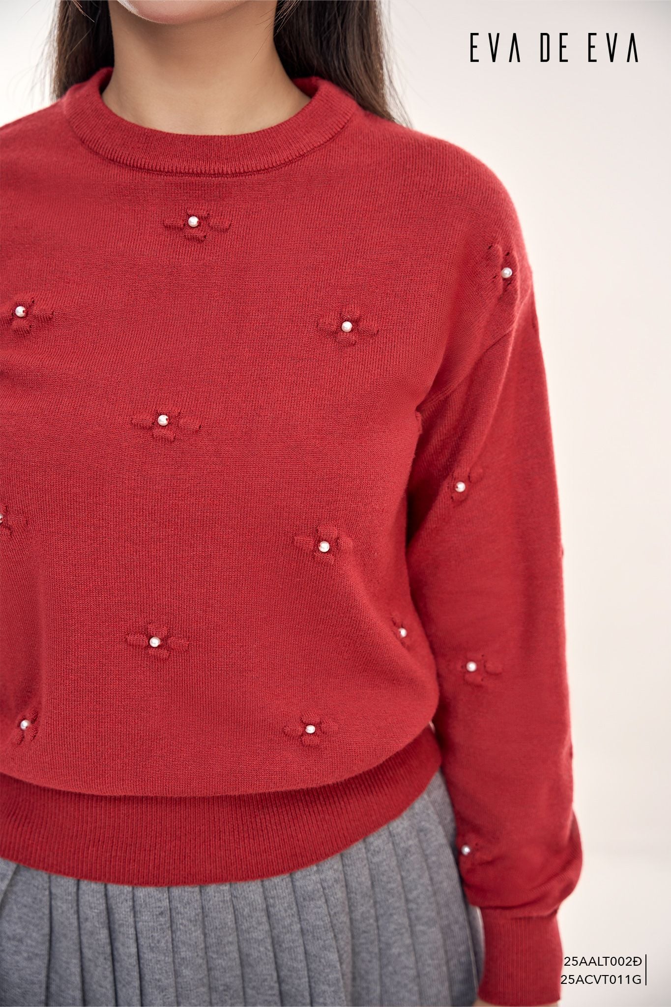  Áo len dài tay,  25AALT002Đ 