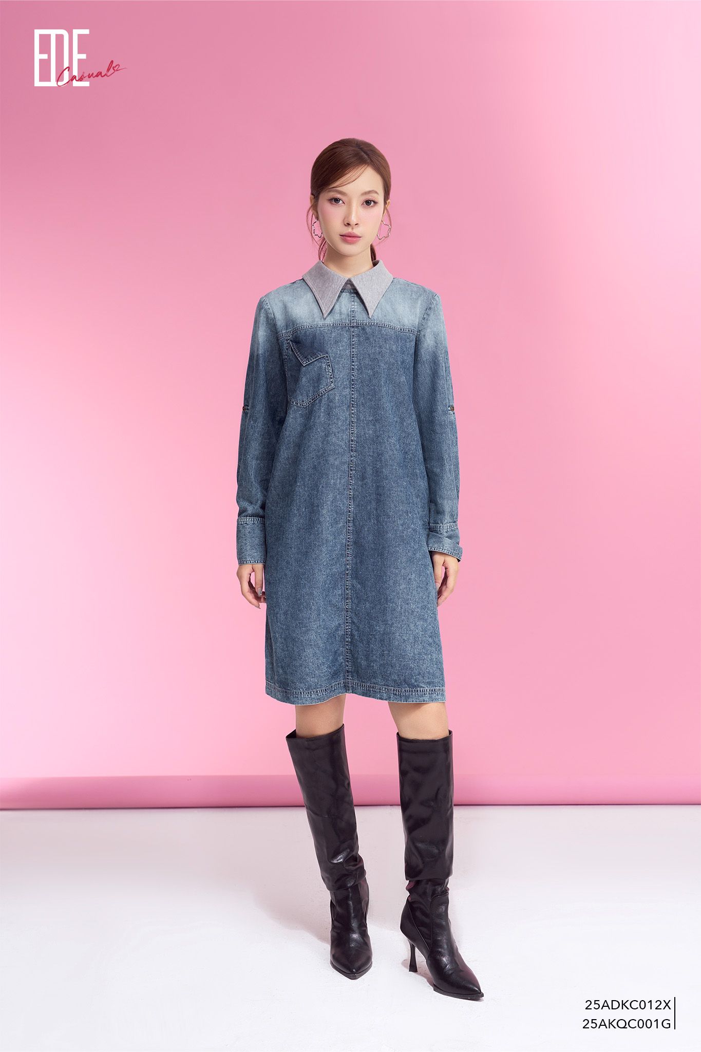  Đầm tay dài, Dáng suông 25ADKC012X đi kèm 25AKQC001G 