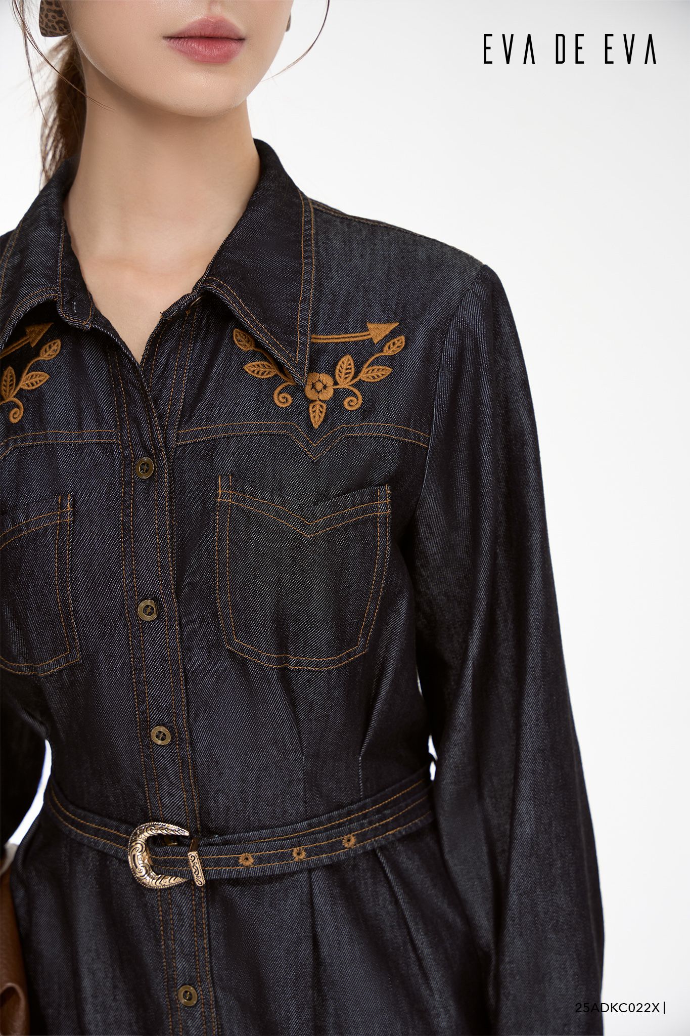  Đầm tay dài, Dáng thắt eo 25ADKC022X 