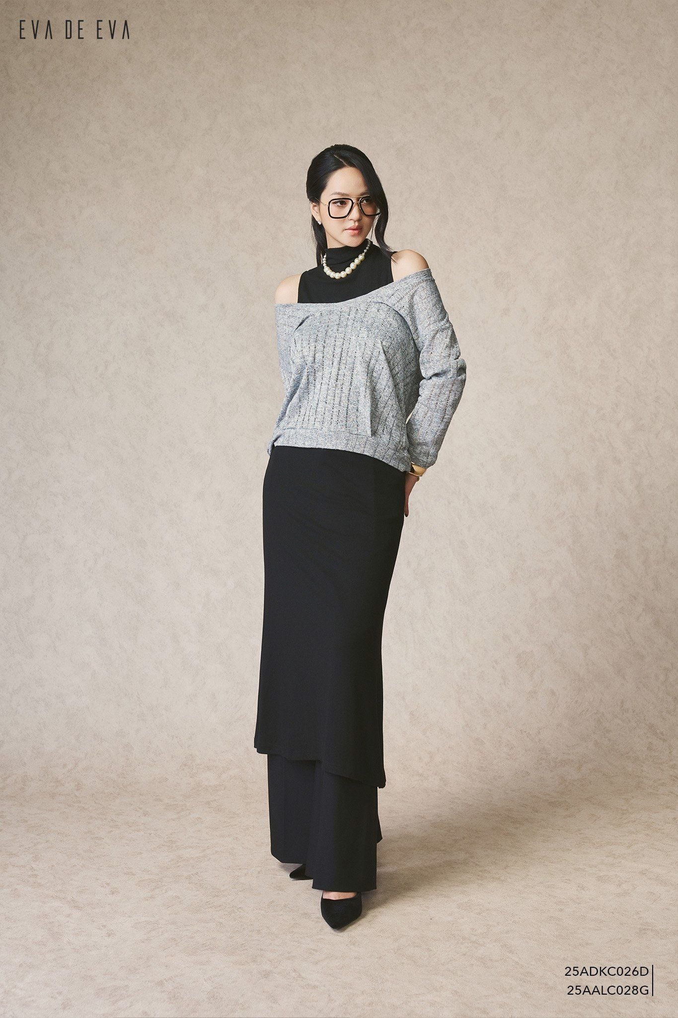  Đầm tay dài,  25ADKC026D đi kèm 25AALC028G 