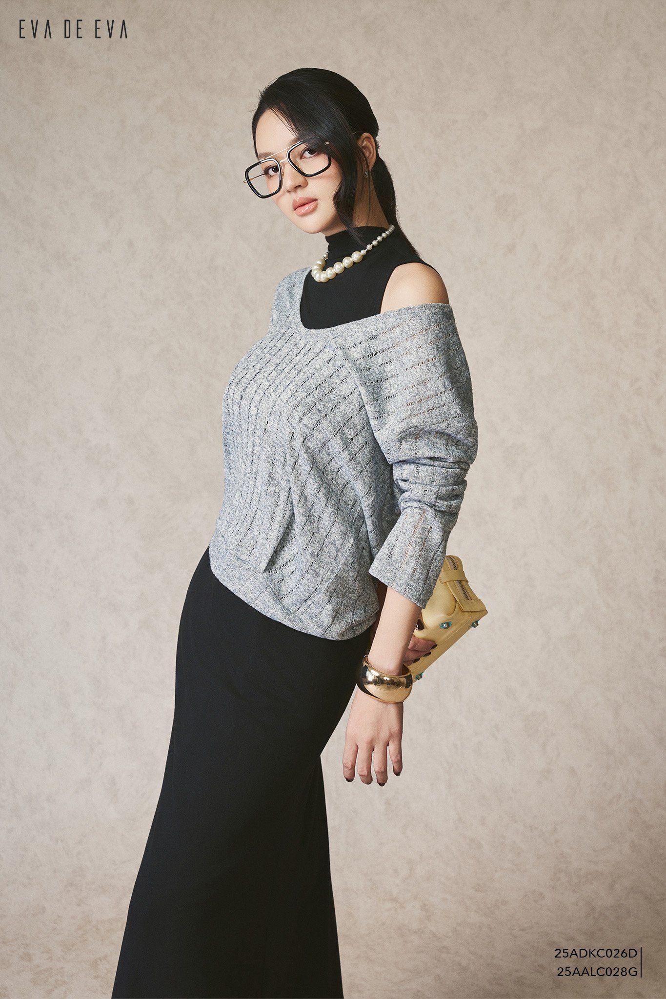  Đầm tay dài,  25ADKC026D đi kèm 25AALC028G 