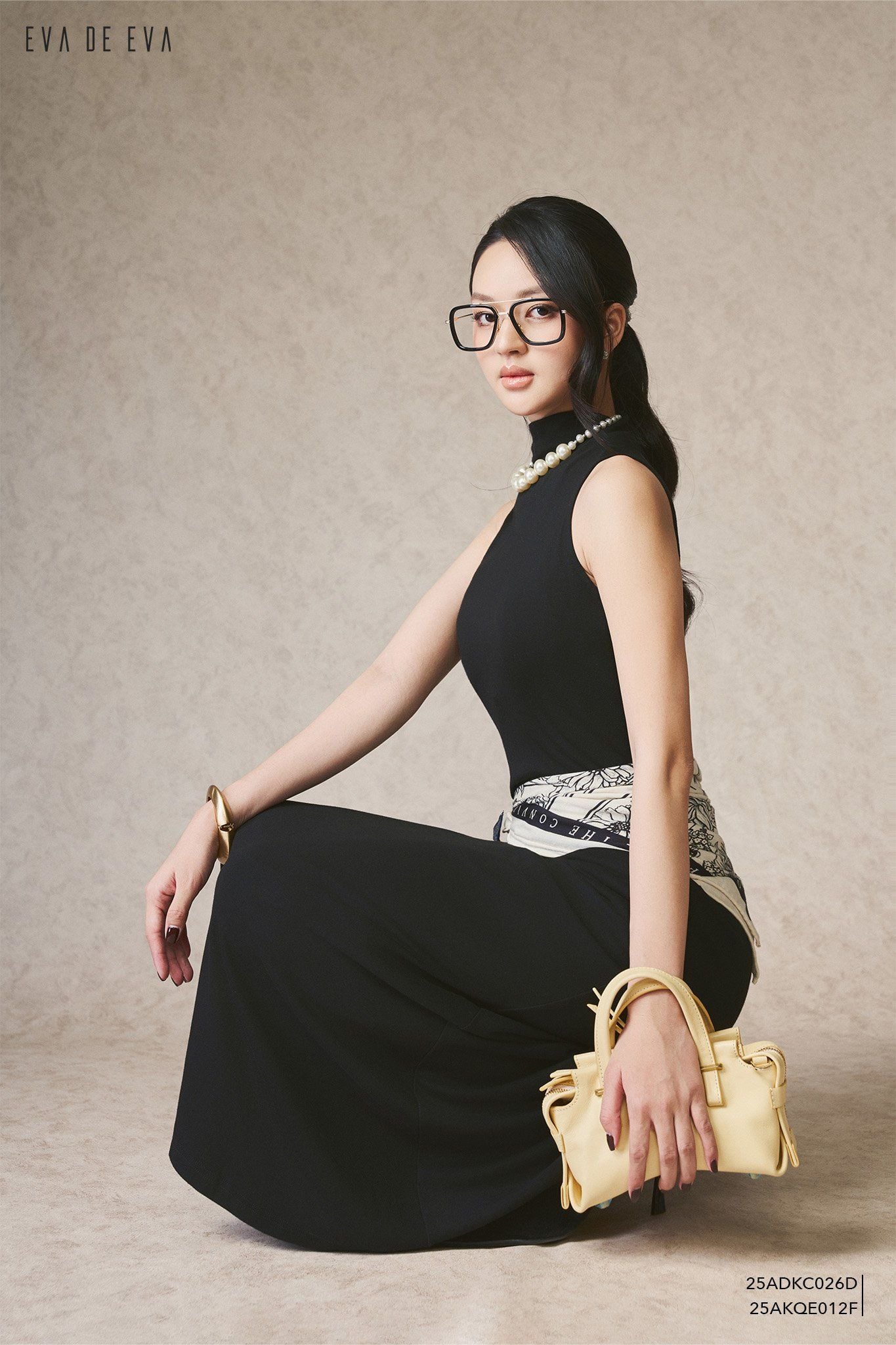  Đầm tay dài,  25ADKC026D đi kèm 25AALC028G 