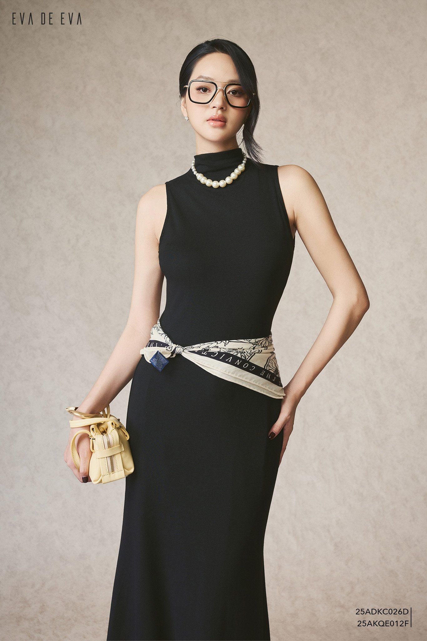  Đầm tay dài,  25ADKC026D đi kèm 25AALC028G 