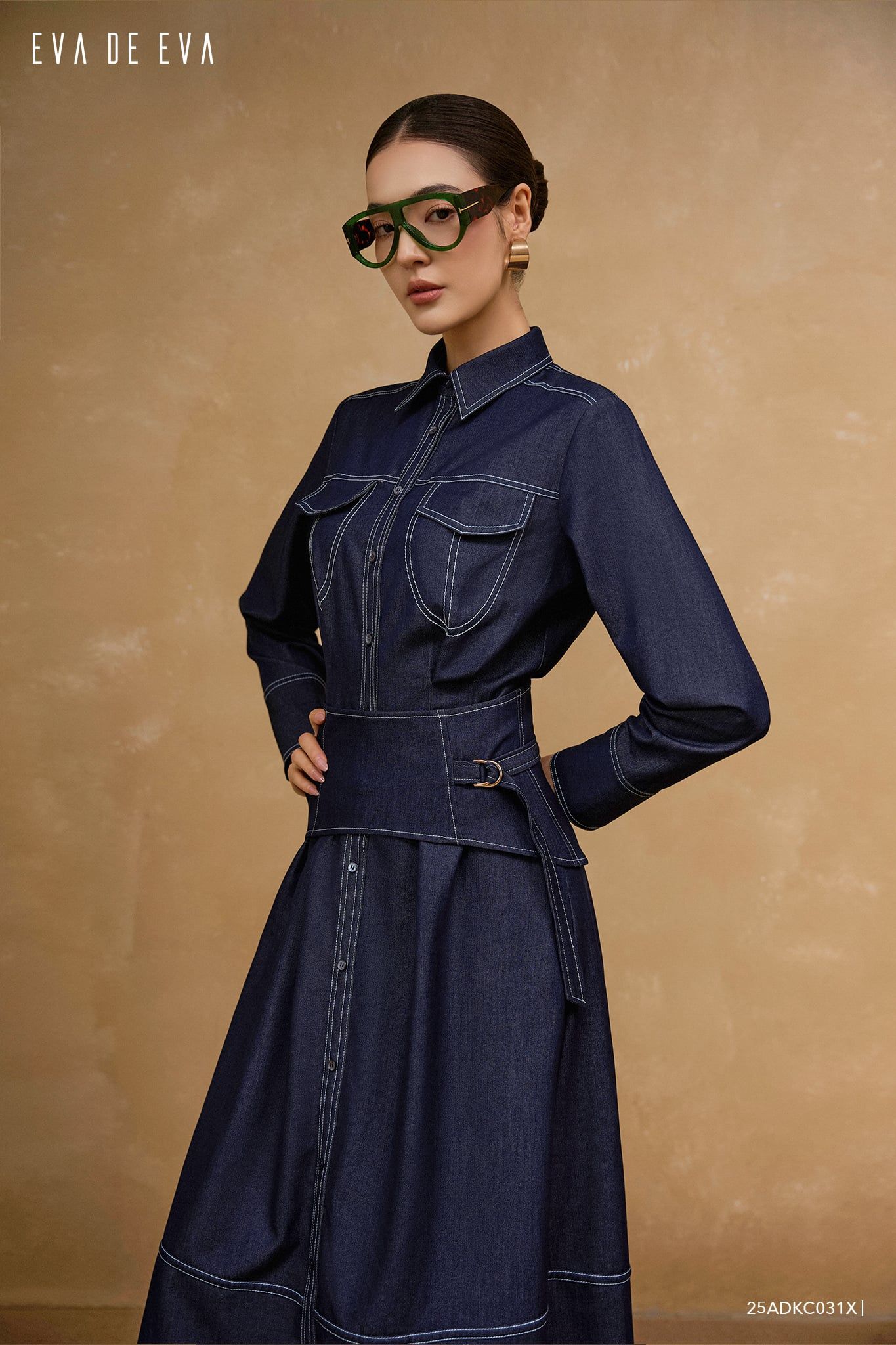  Đầm tay dài,  25ADKC031X đi kèm 25ATLC001X 