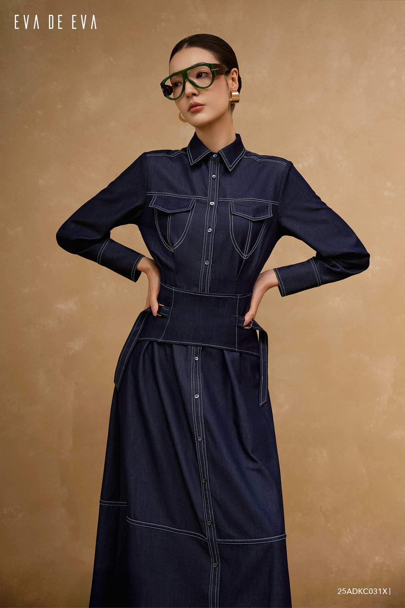  Đầm tay dài,  25ADKC031X đi kèm 25ATLC001X 