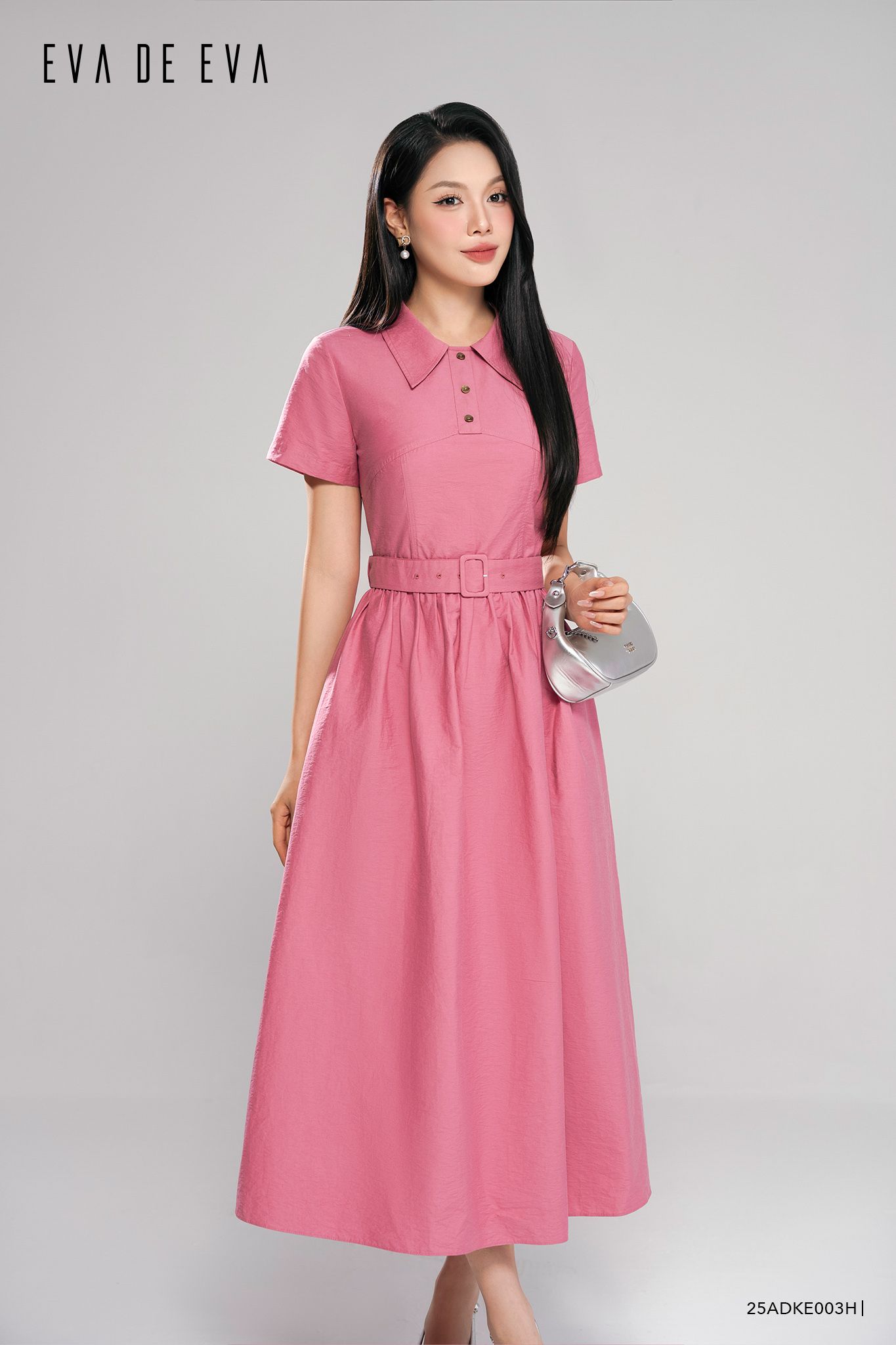  Đầm tay ngắn, Dáng thắt eo 25ADKE003H 