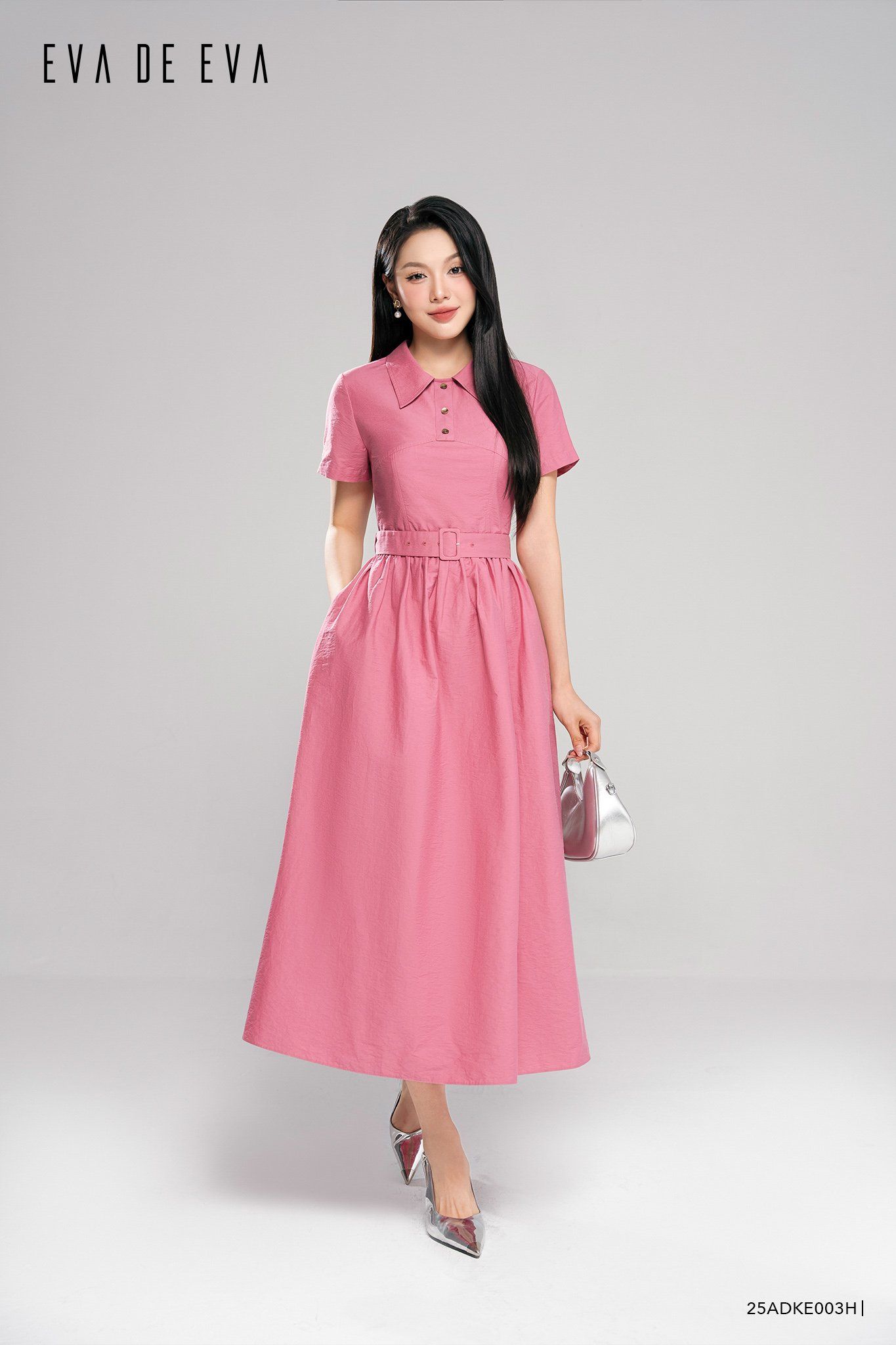  Đầm tay ngắn, Dáng thắt eo 25ADKE003H 