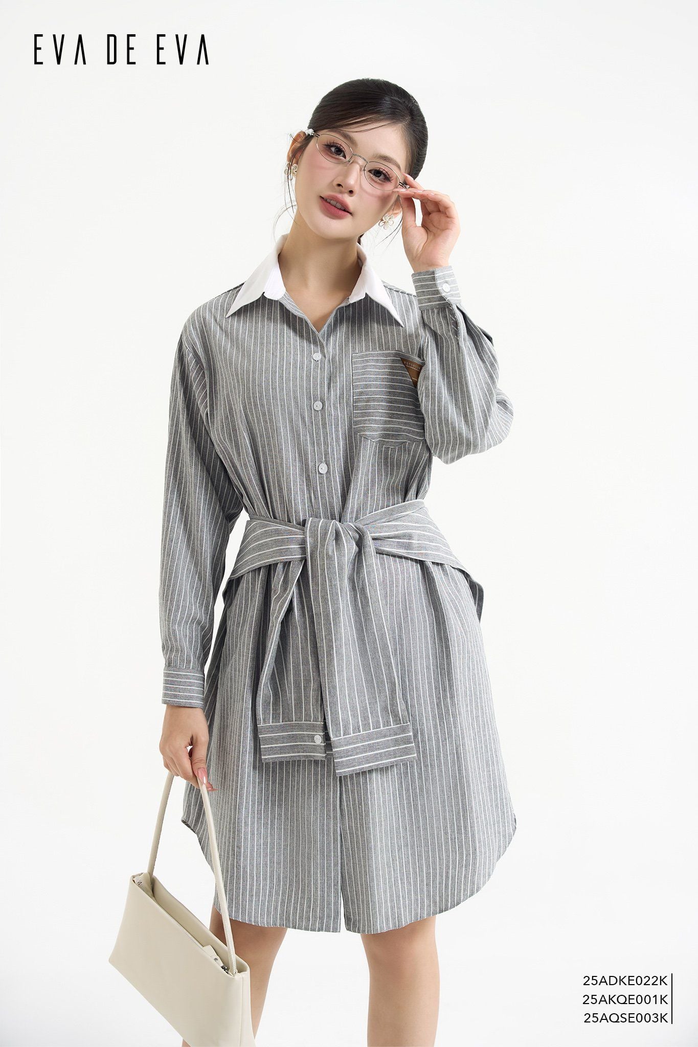  Đầm tay dài,  25ADKE022K đi kèm 25AKQE001K & 25AQSE003K 