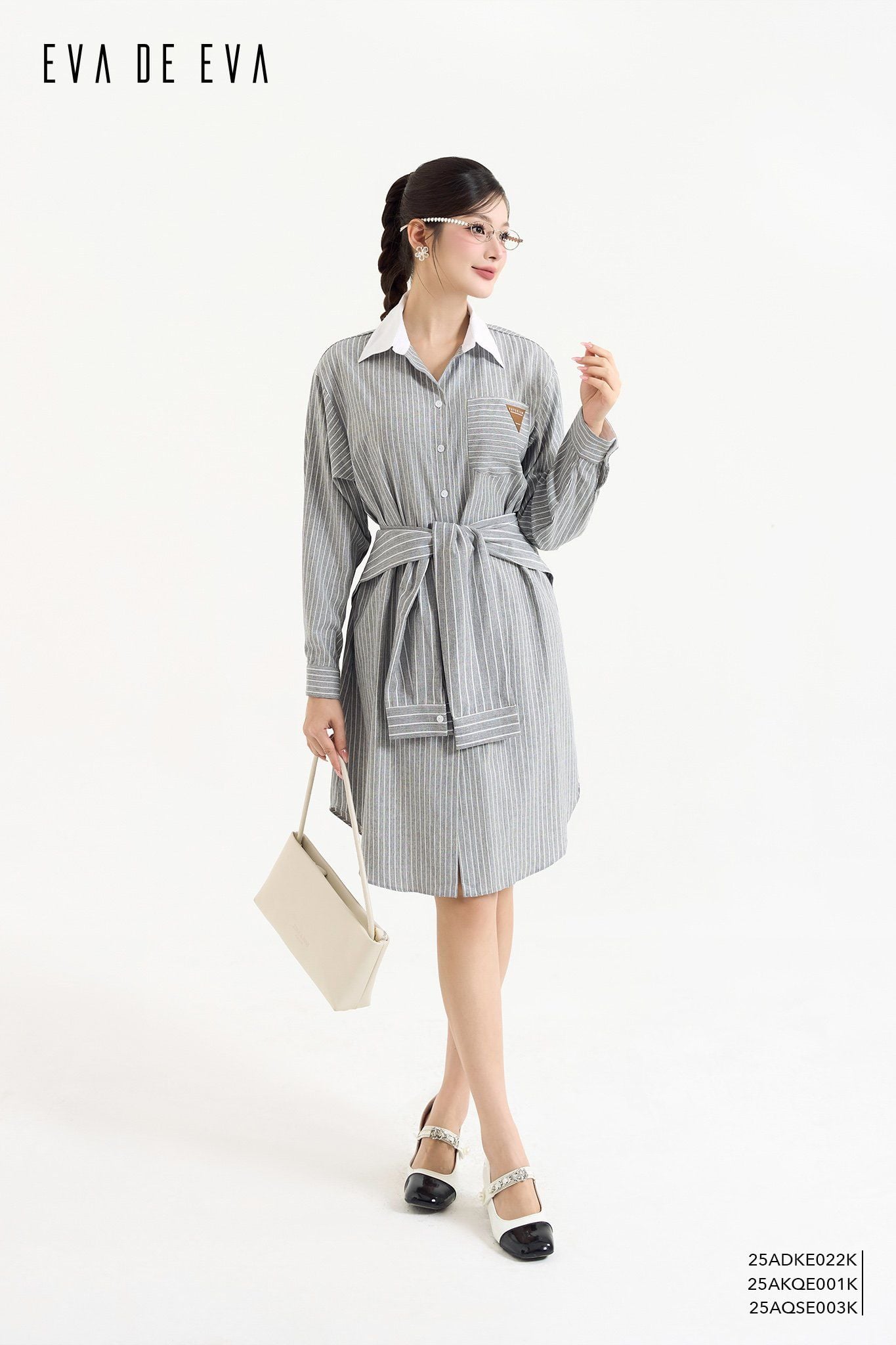  Đầm tay dài,  25ADKE022K đi kèm 25AKQE001K & 25AQSE003K 