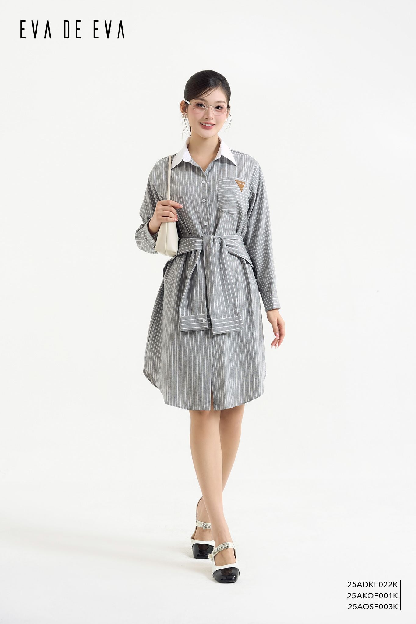  Đầm tay dài,  25ADKE022K đi kèm 25AKQE001K & 25AQSE003K 