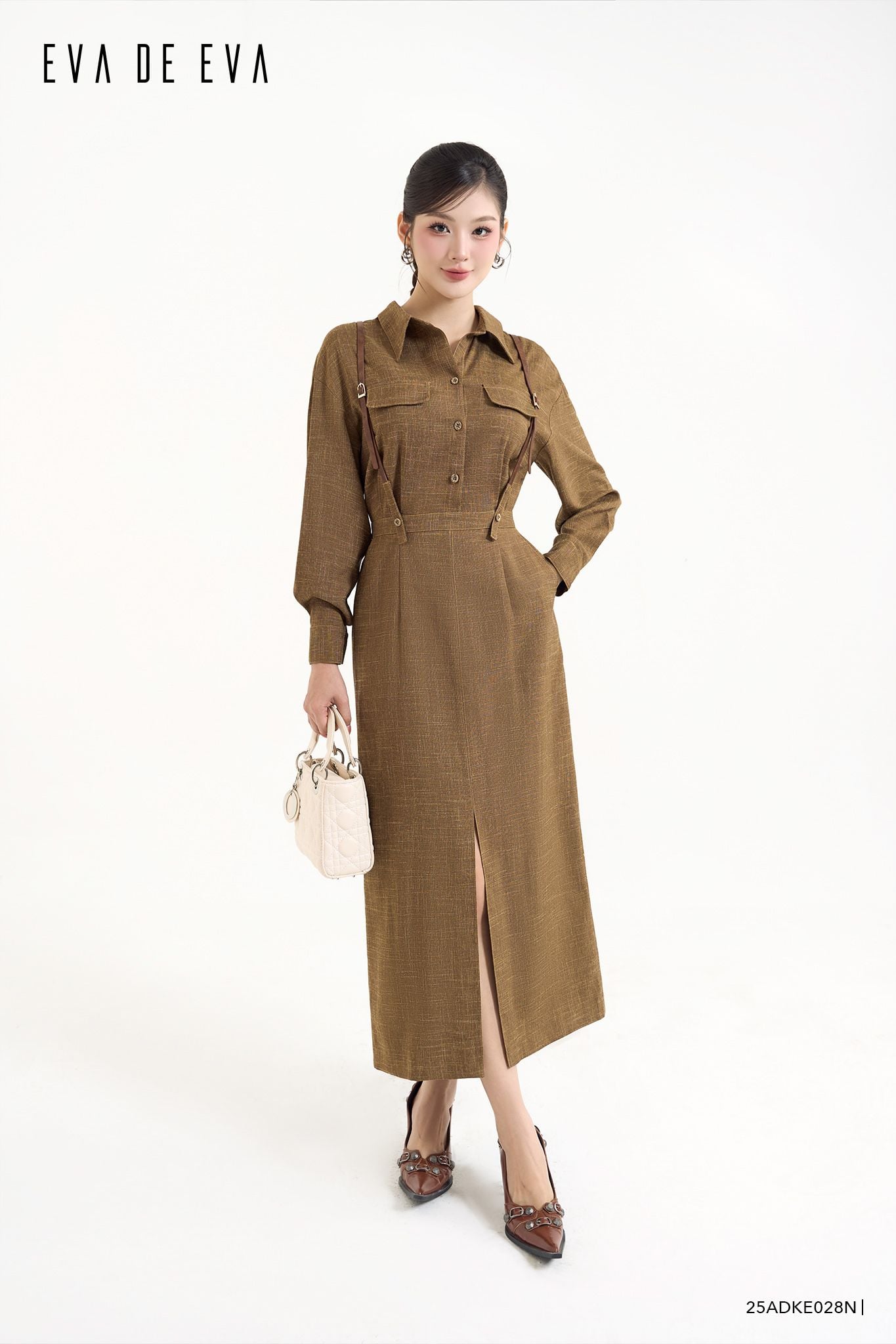  Đầm tay dài, Dáng thắt eo 25ADKE028N 