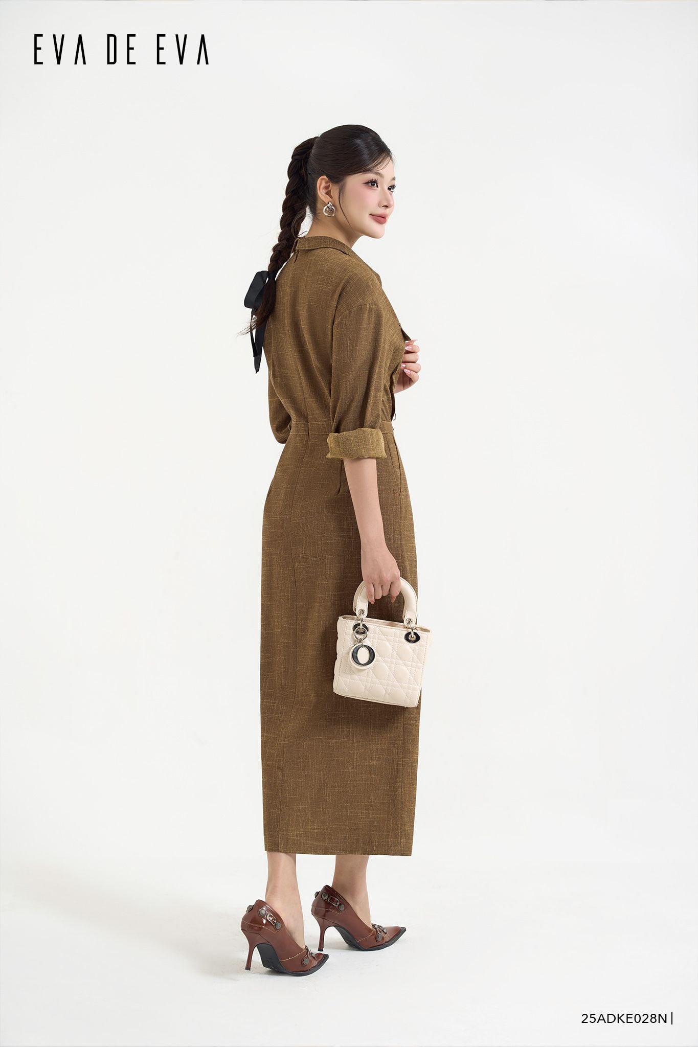  Đầm tay dài, Dáng thắt eo 25ADKE028N 