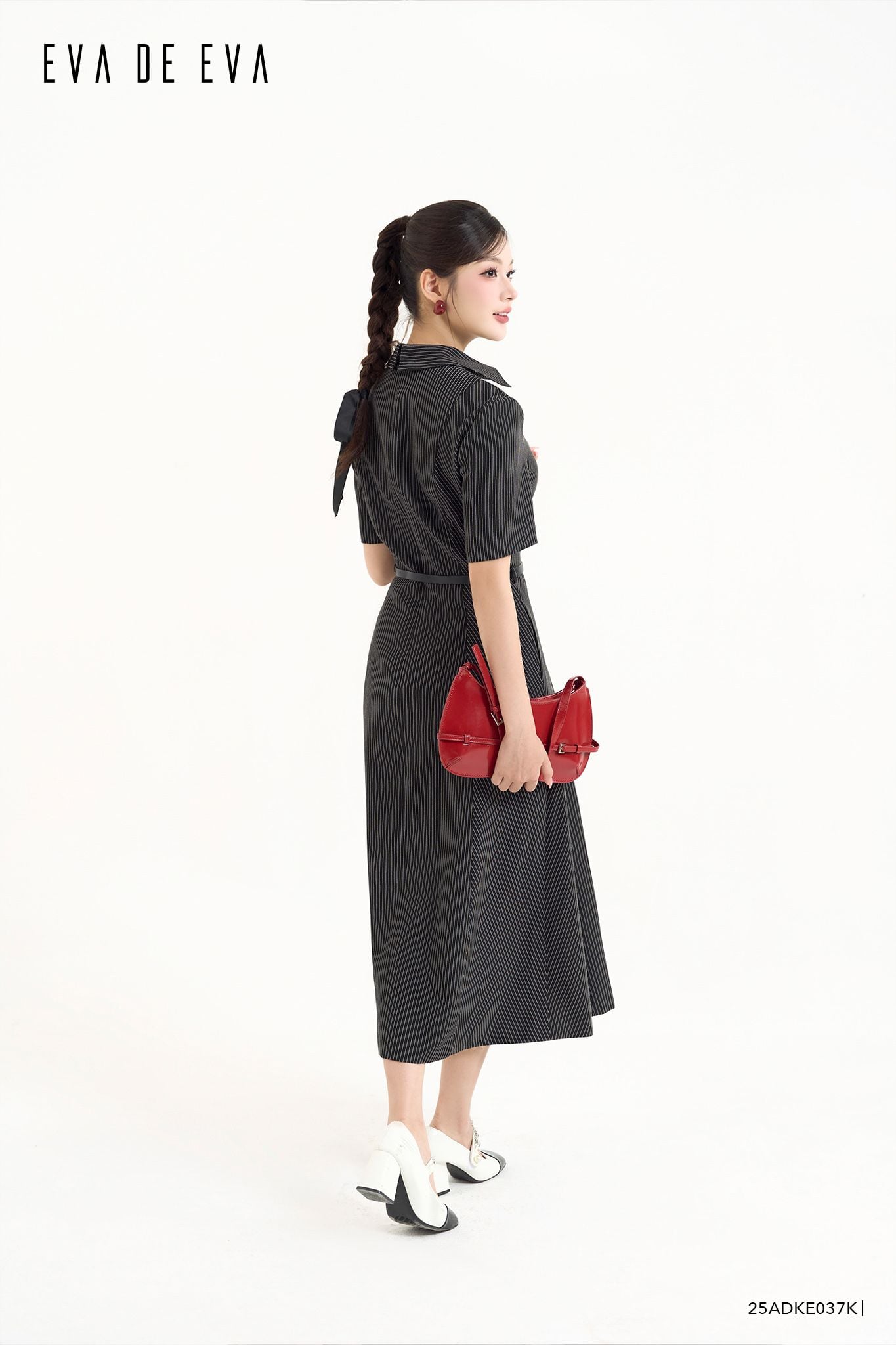  Đầm tay ngắn, Dáng thắt eo 25ADKE037K 