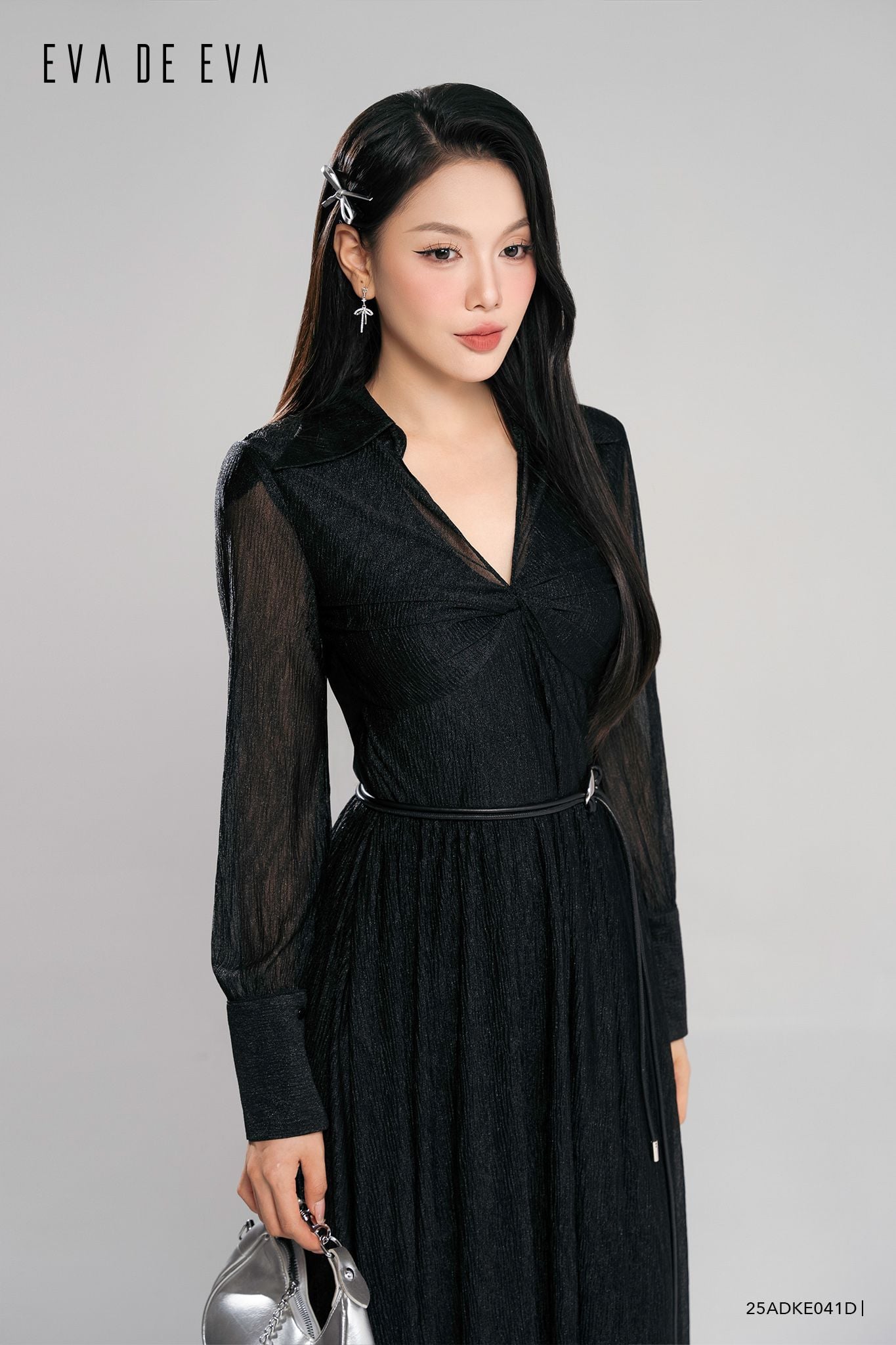  Đầm tay dài, Dáng thắt eo 25ADKE041D 