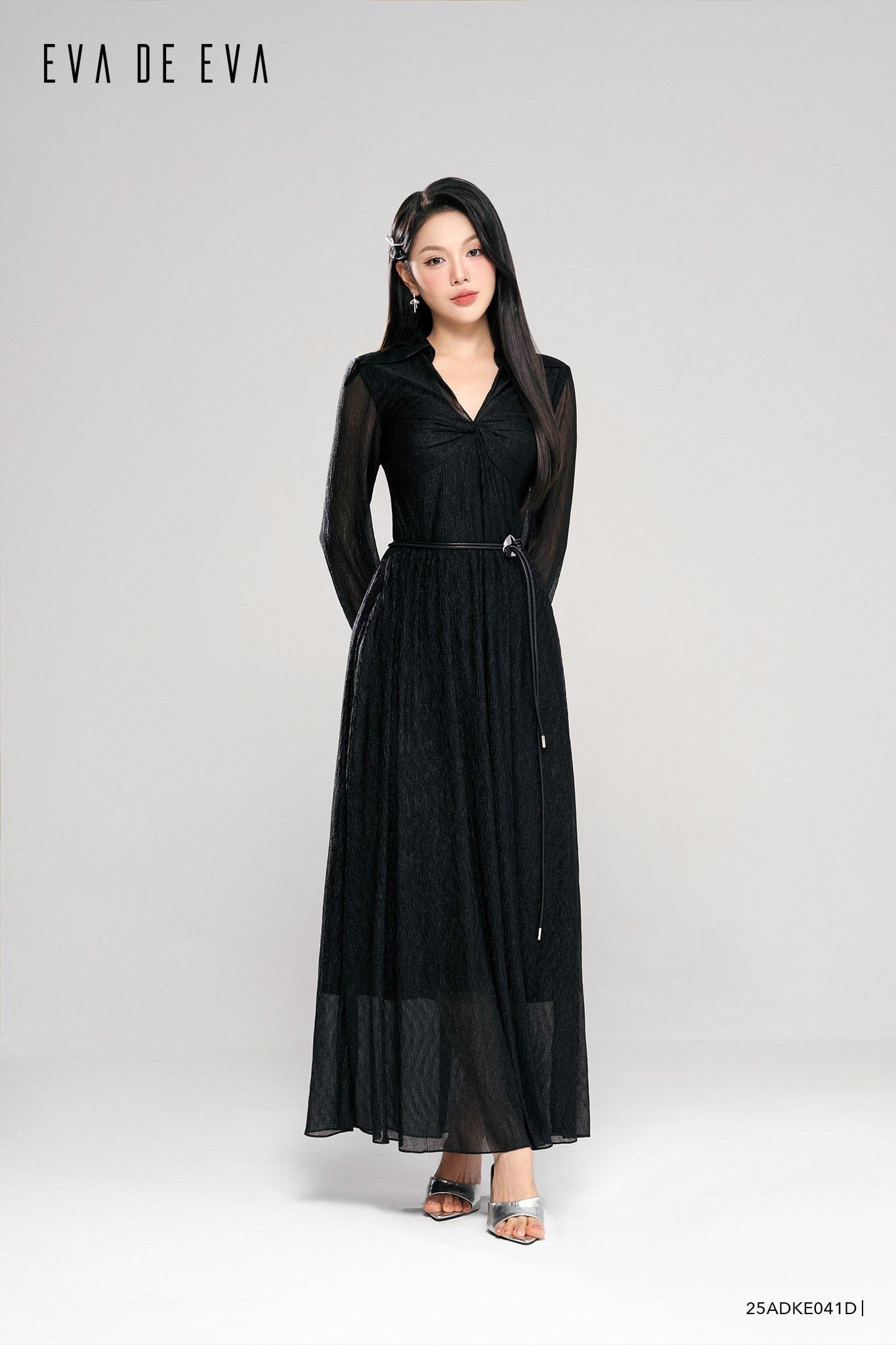  Đầm tay dài, Dáng thắt eo 25ADKE041D 