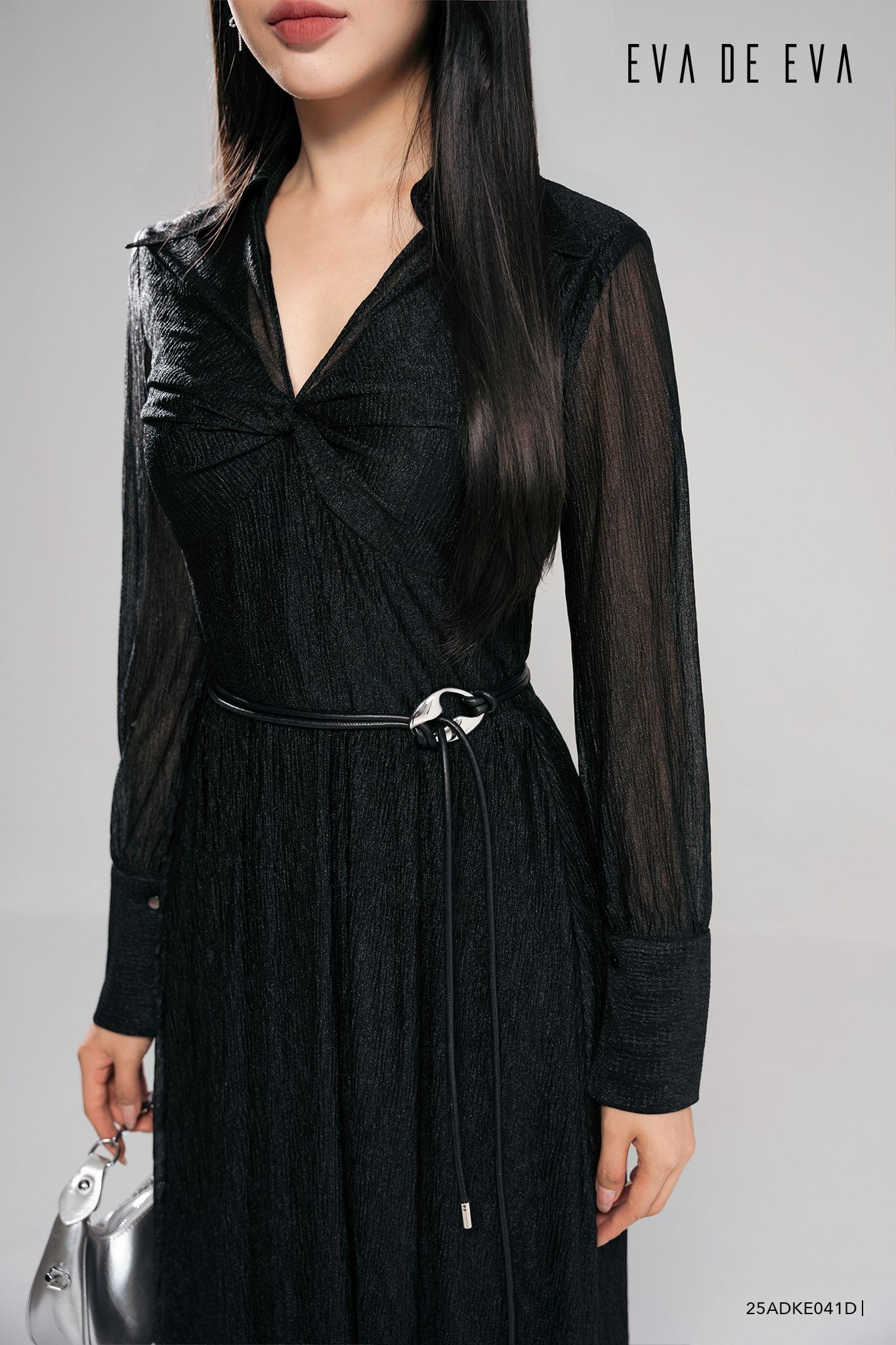  Đầm tay dài, Dáng thắt eo 25ADKE041D 