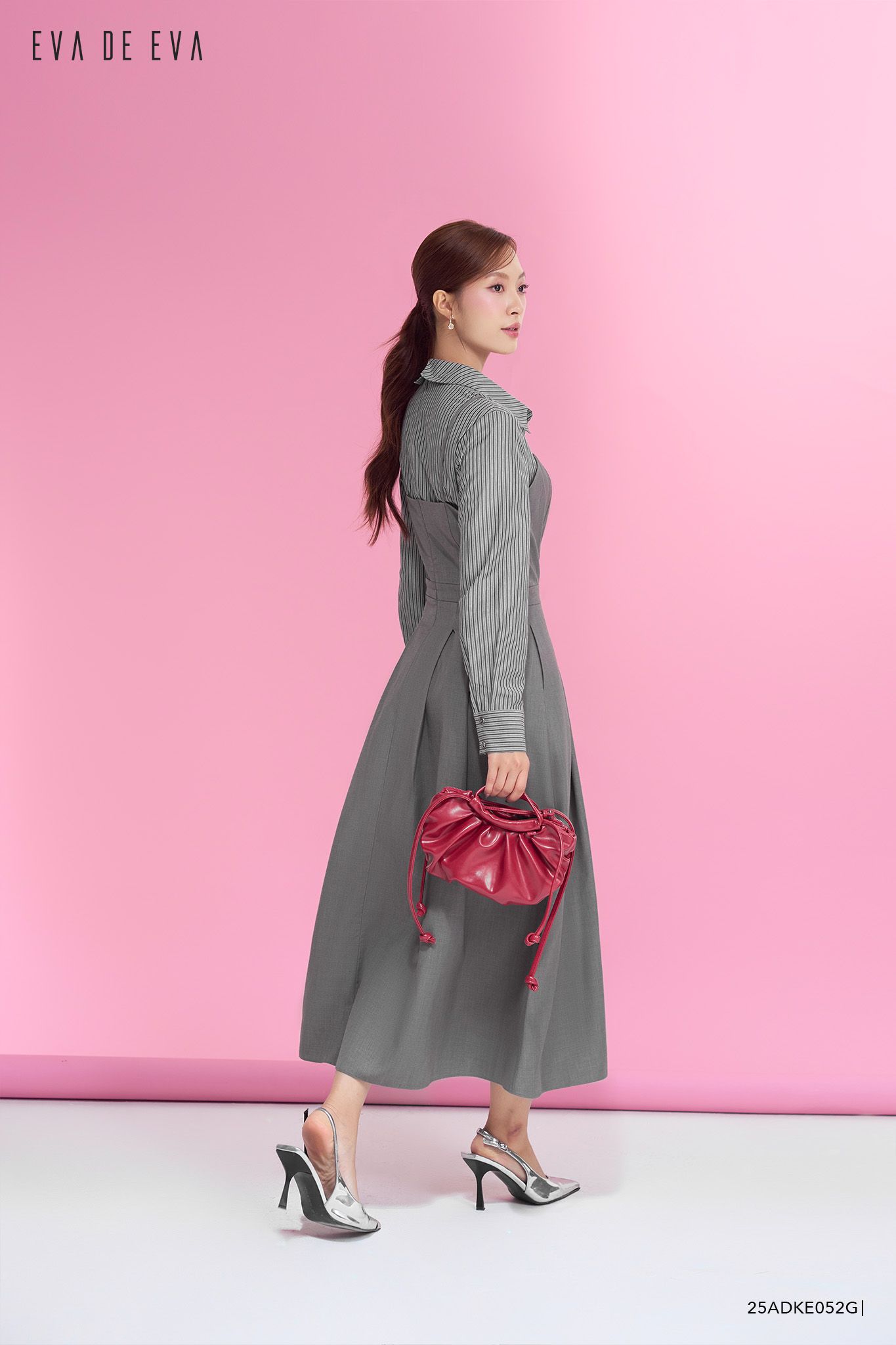  Đầm tay dài, Dáng thắt eo 25ADKE052G 