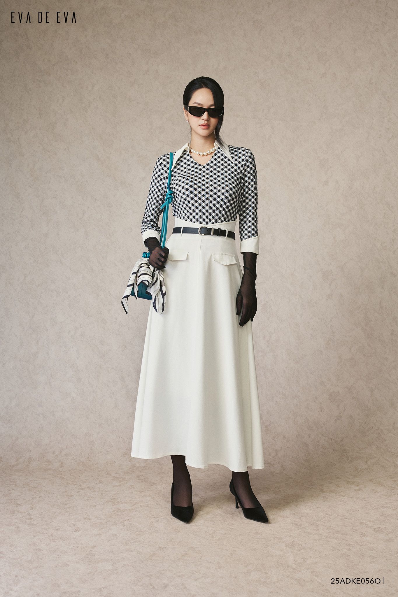  Đầm tay dài,  25ADKE056O đi kèm TLU25_021 D 