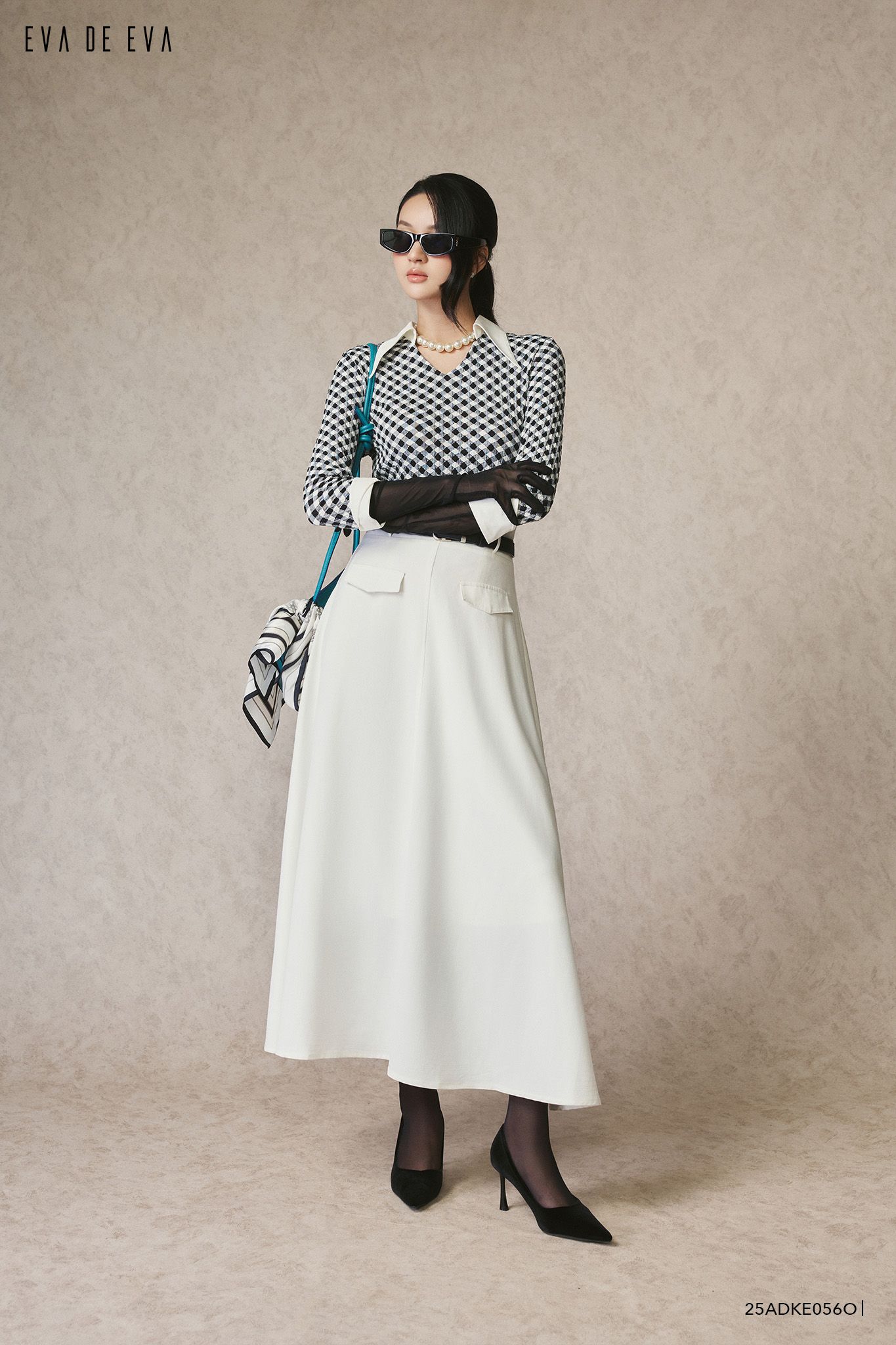  Đầm tay dài,  25ADKE056O đi kèm TLU25_021 D 