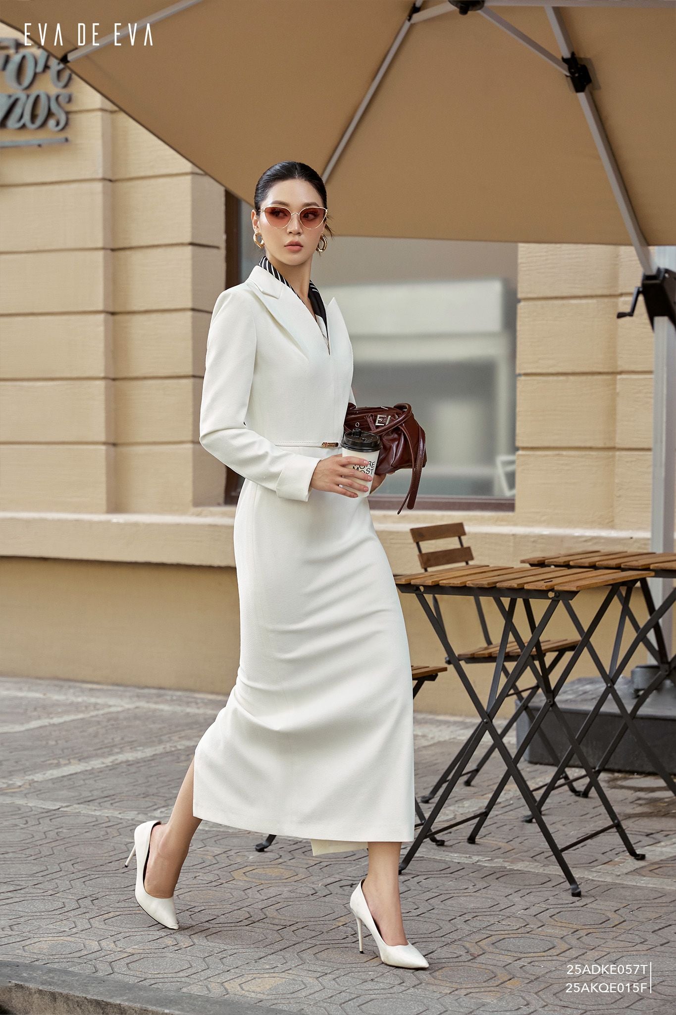  Đầm tay dài, Dáng ôm 25ADKE057T đi kèm TLU25_035 T, 25AKQE015F 