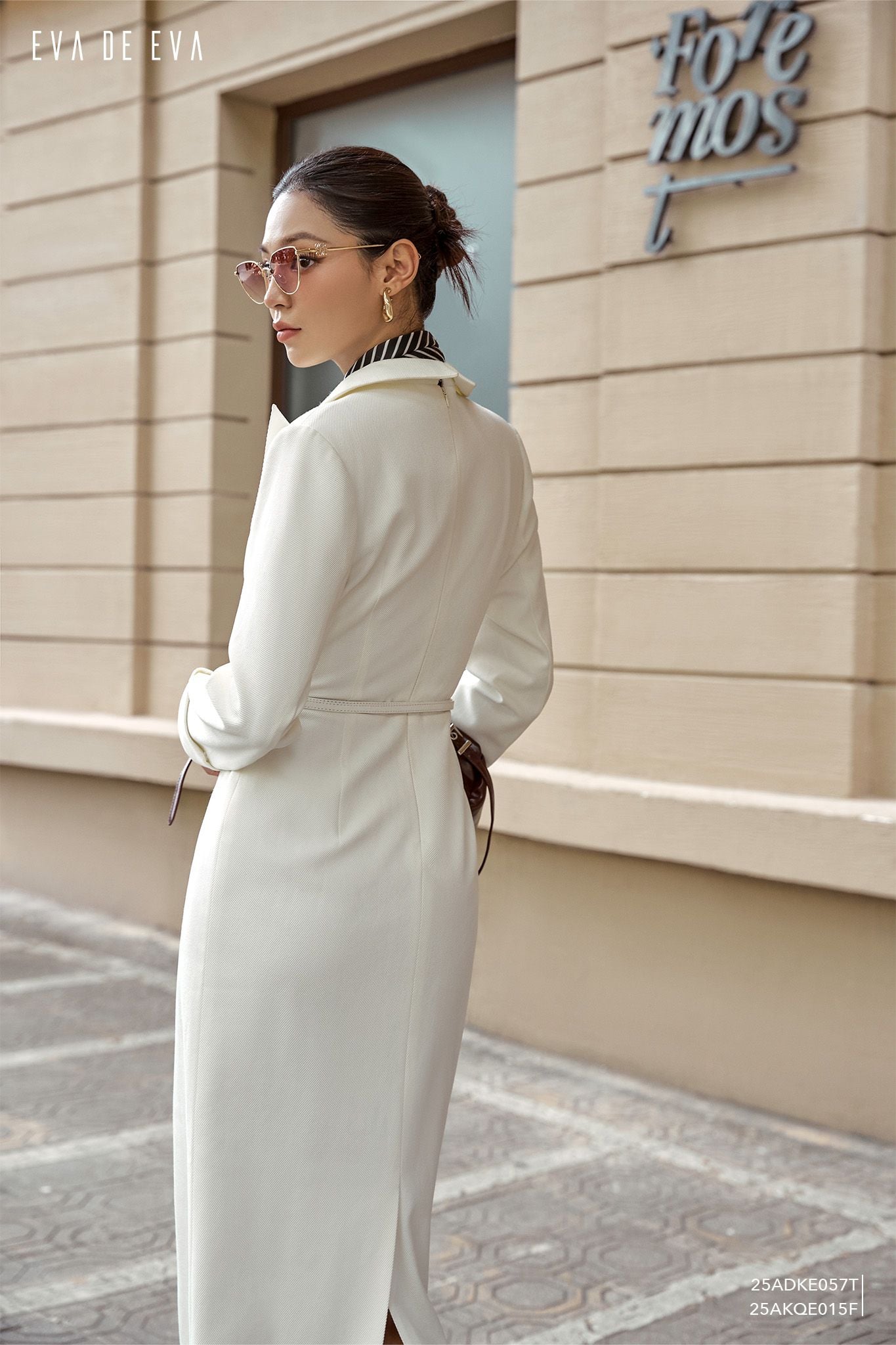  Đầm tay dài, Dáng ôm 25ADKE057T đi kèm TLU25_035 T, 25AKQE015F 