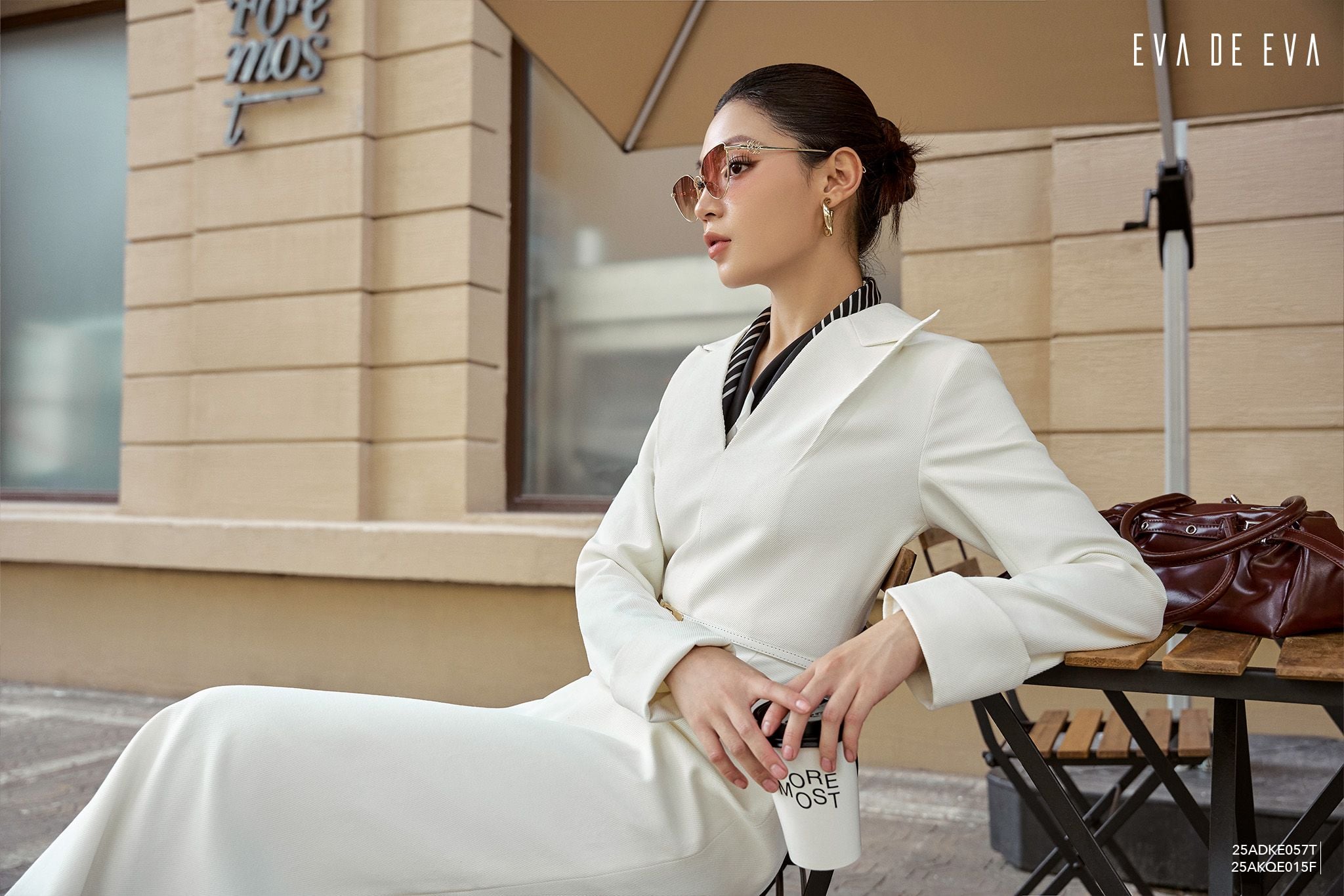  Đầm tay dài, Dáng ôm 25ADKE057T đi kèm TLU25_035 T, 25AKQE015F 