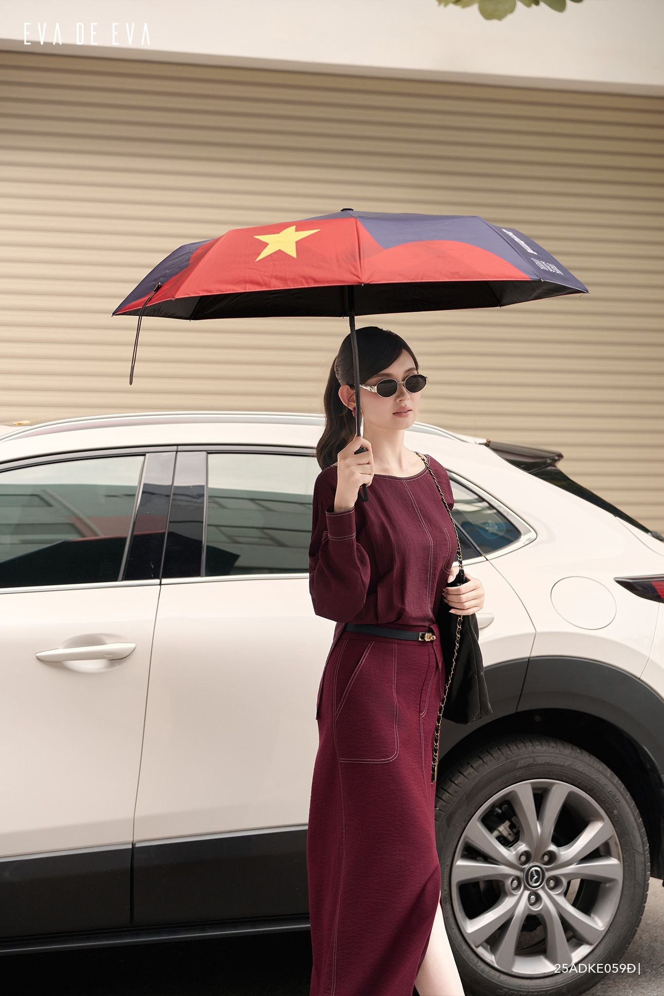  Đầm tay dài, Dáng thắt eo 25ADKE059Đ 