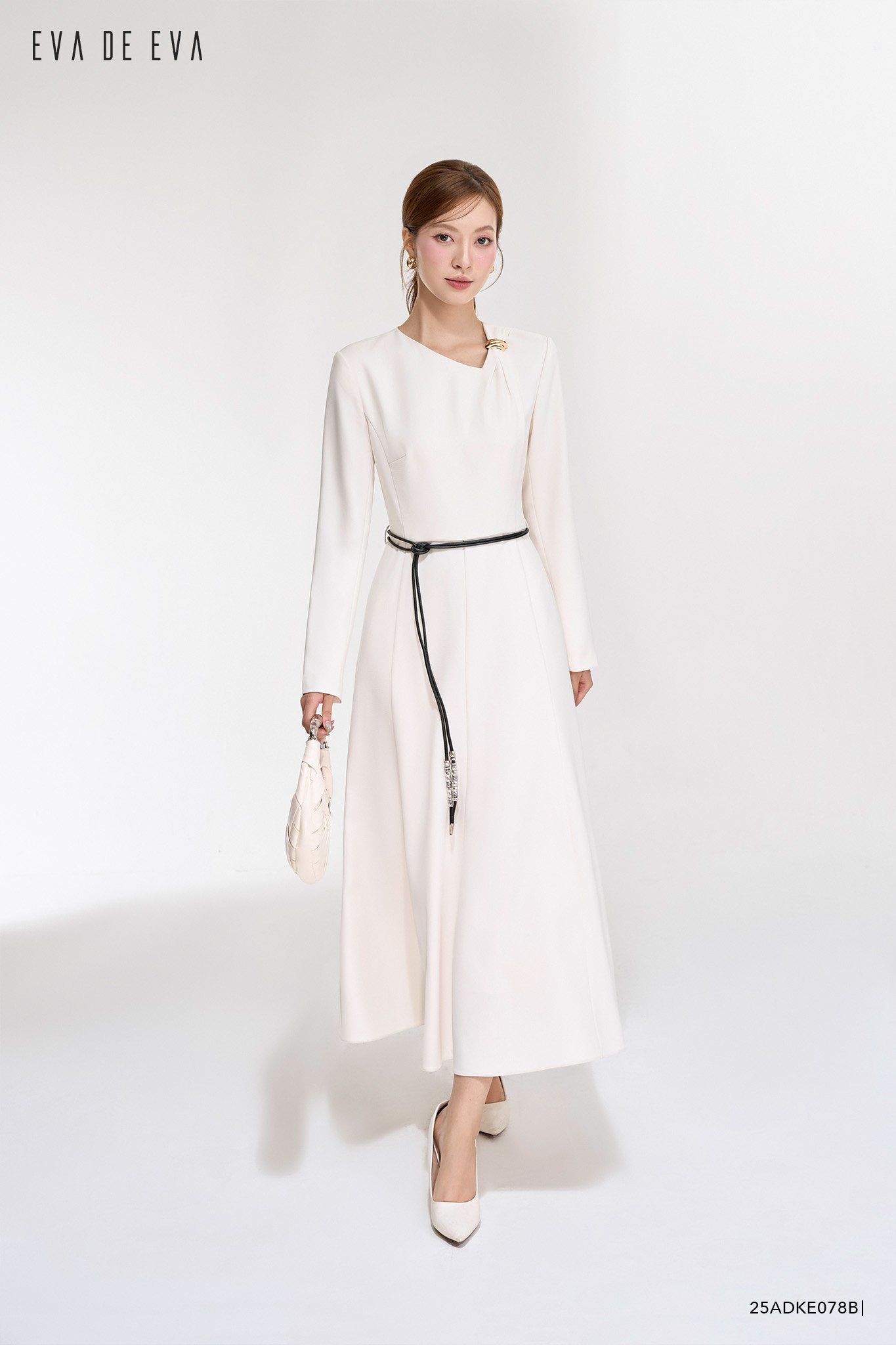  Đầm tay dài, Dáng thắt eo 25ADKE078B 