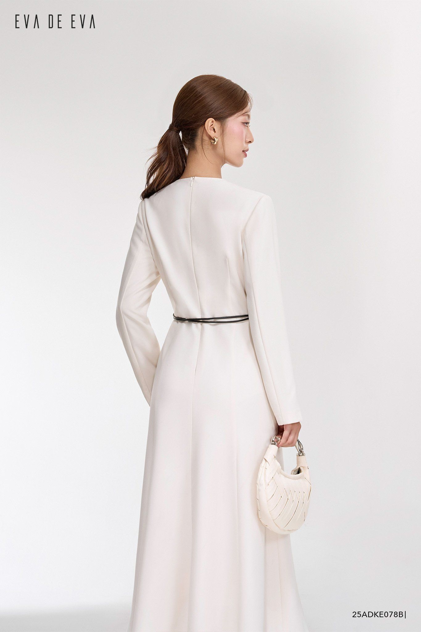  Đầm tay dài, Dáng thắt eo 25ADKE078B 