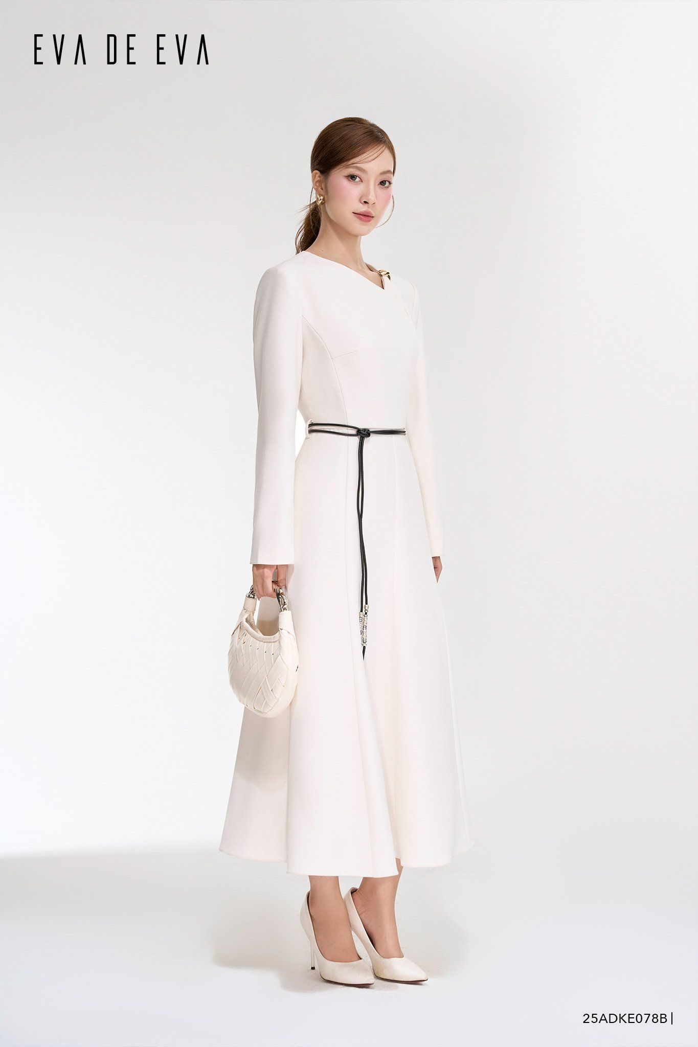  Đầm tay dài, Dáng thắt eo 25ADKE078B 