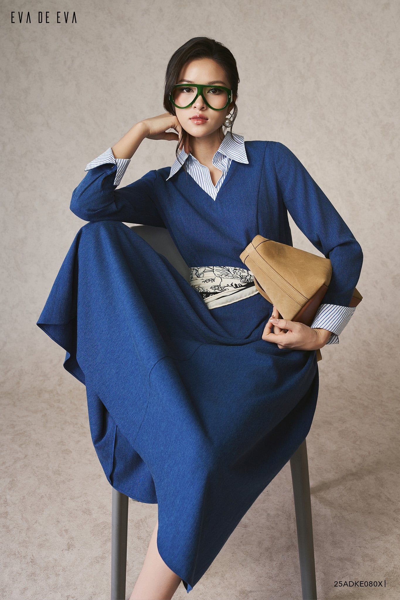  Đầm tay dài, Dáng xòe 25ADKE080X 