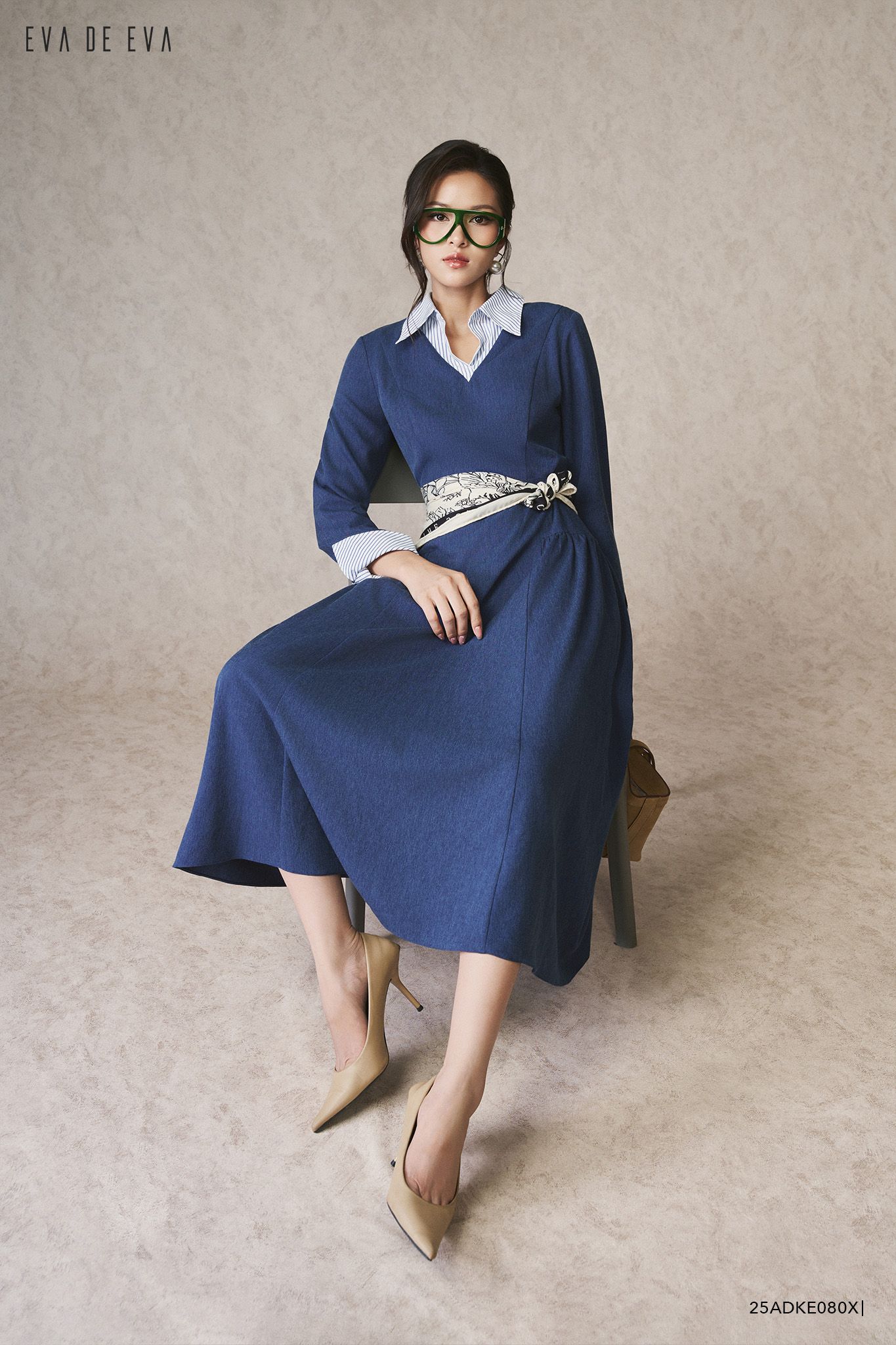  Đầm tay dài, Dáng xòe 25ADKE080X 