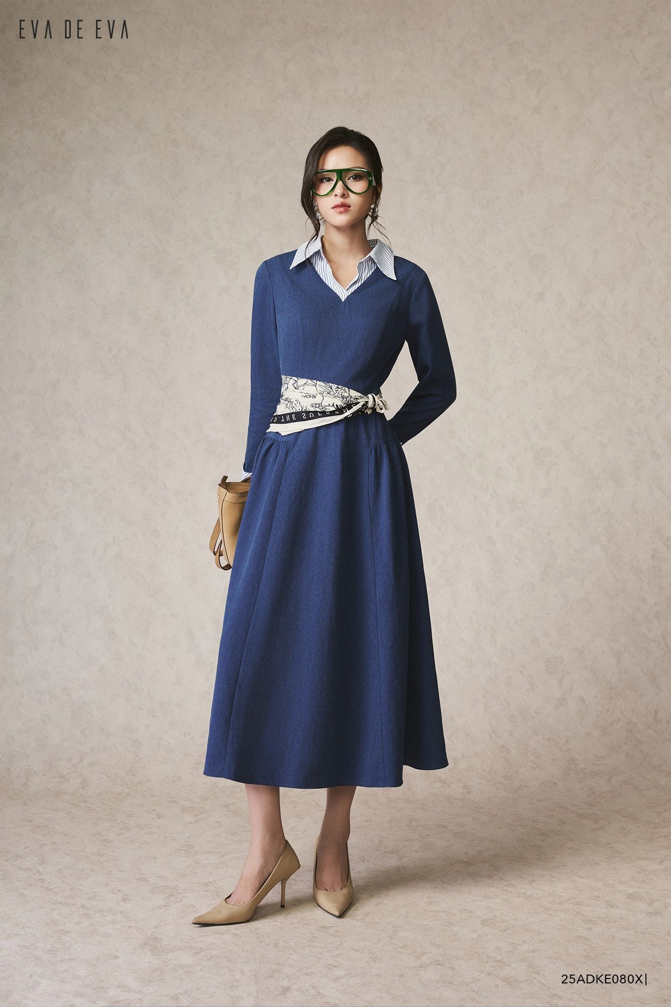  Đầm tay dài, Dáng xòe 25ADKE080X 