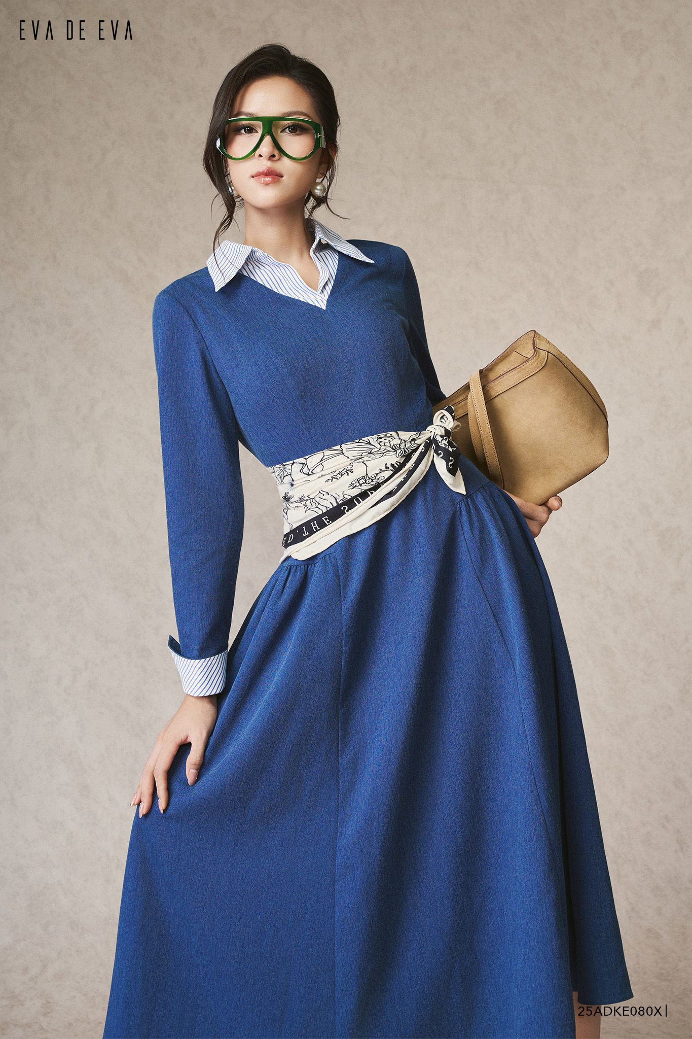  Đầm tay dài, Dáng xòe 25ADKE080X 