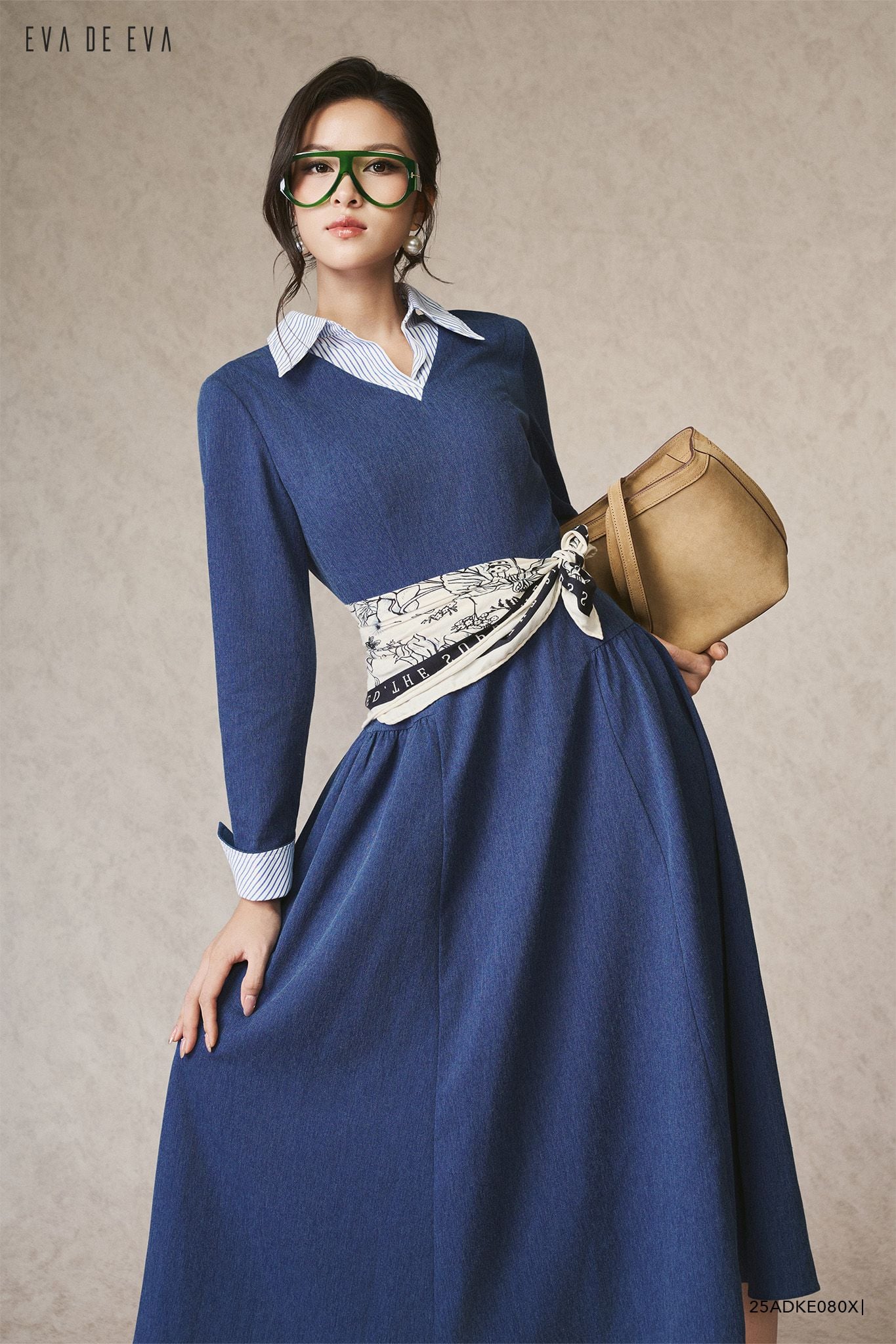  Đầm tay dài, Dáng xòe 25ADKE080X 