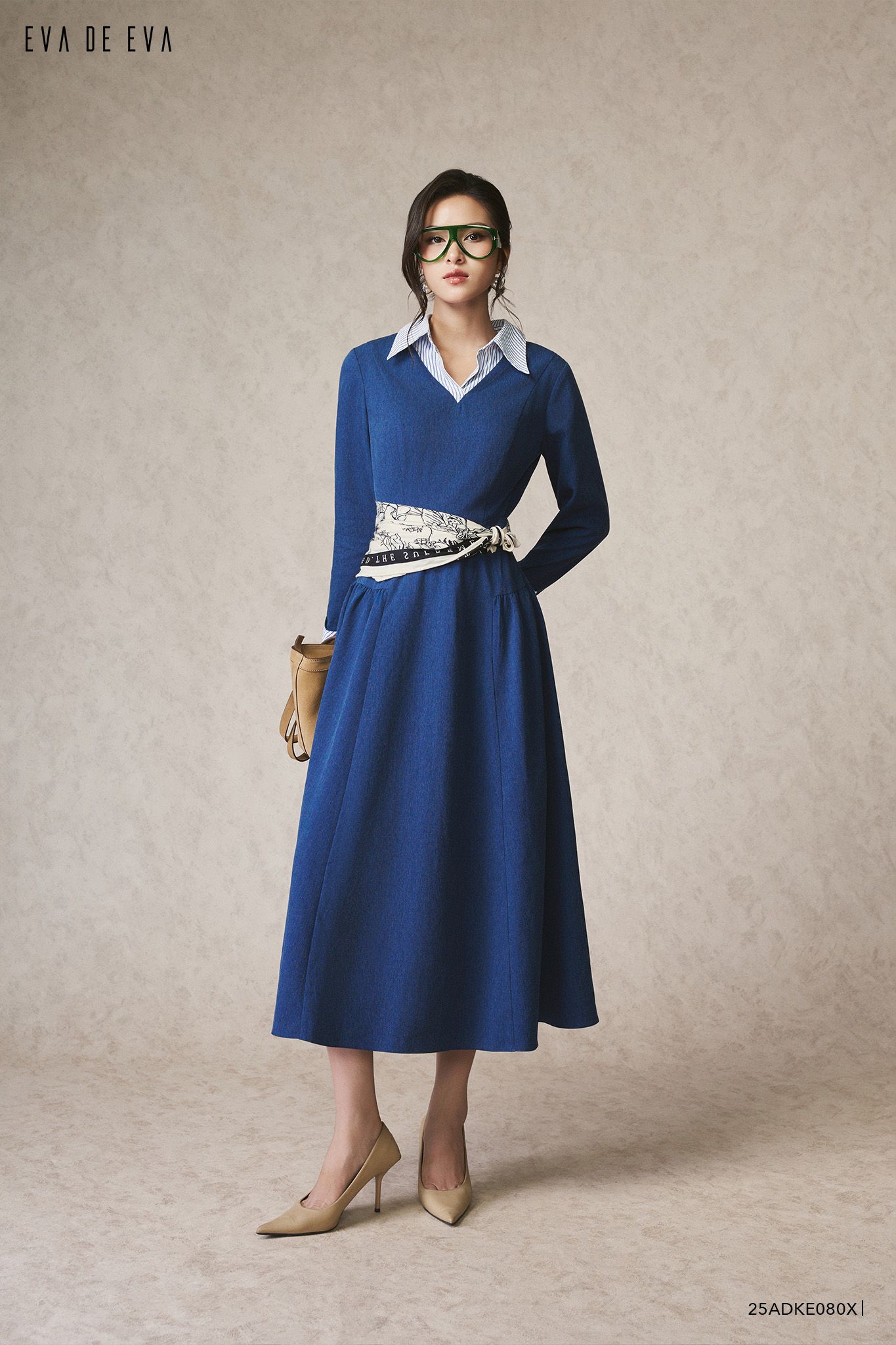  Đầm tay dài, Dáng xòe 25ADKE080X 